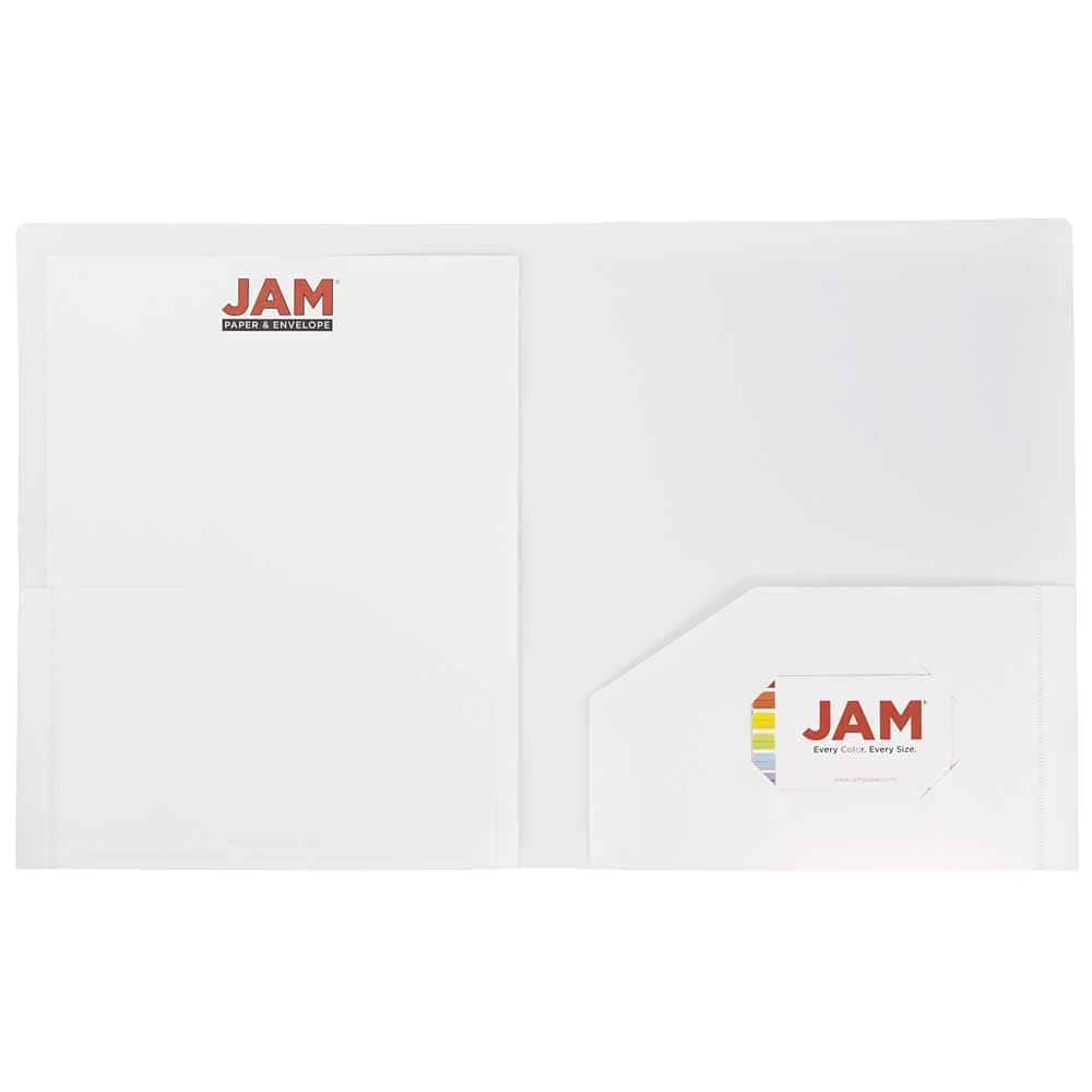 JAM Paper Business Color Heavy Duty Plastic 2-Pocket School Folders, 6ct.