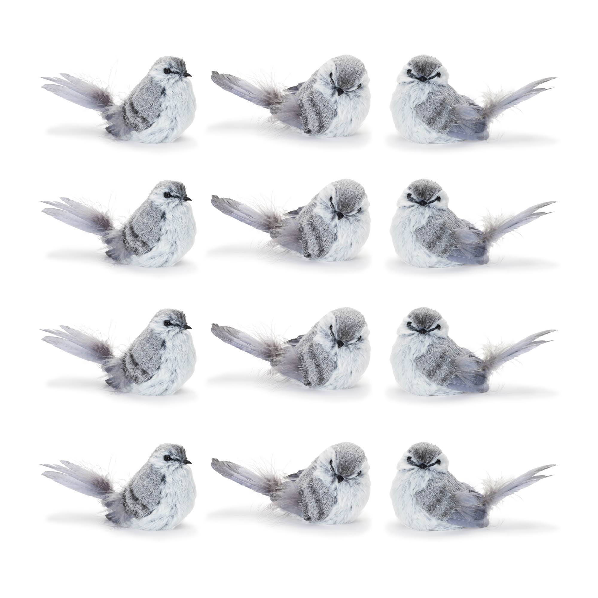 Feathered Bird Shelf Sitter Set