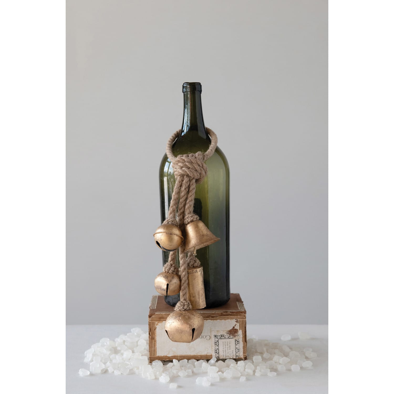 Hello Honey® Gold Decorative Metal Bells in Various Shapes on Jute Rope Hanger