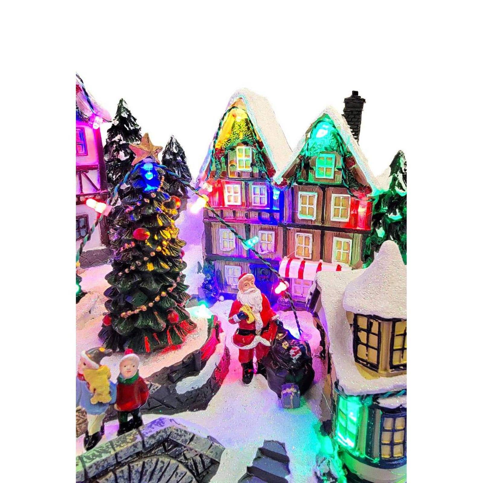 Wizardi 19.75" Christmas Village Winter Scene with Train