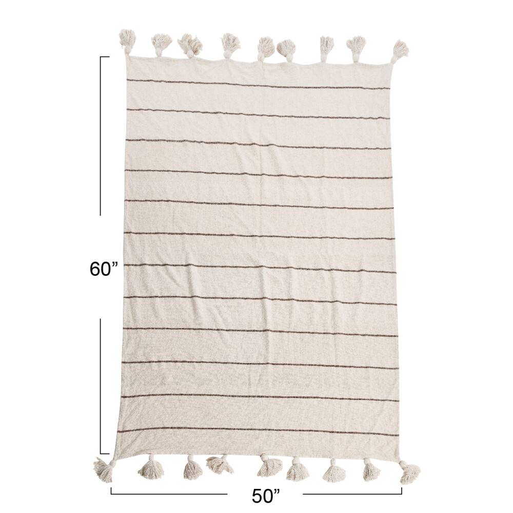 Hello Honey® Striped Cotton Throw Blanket with Tassels