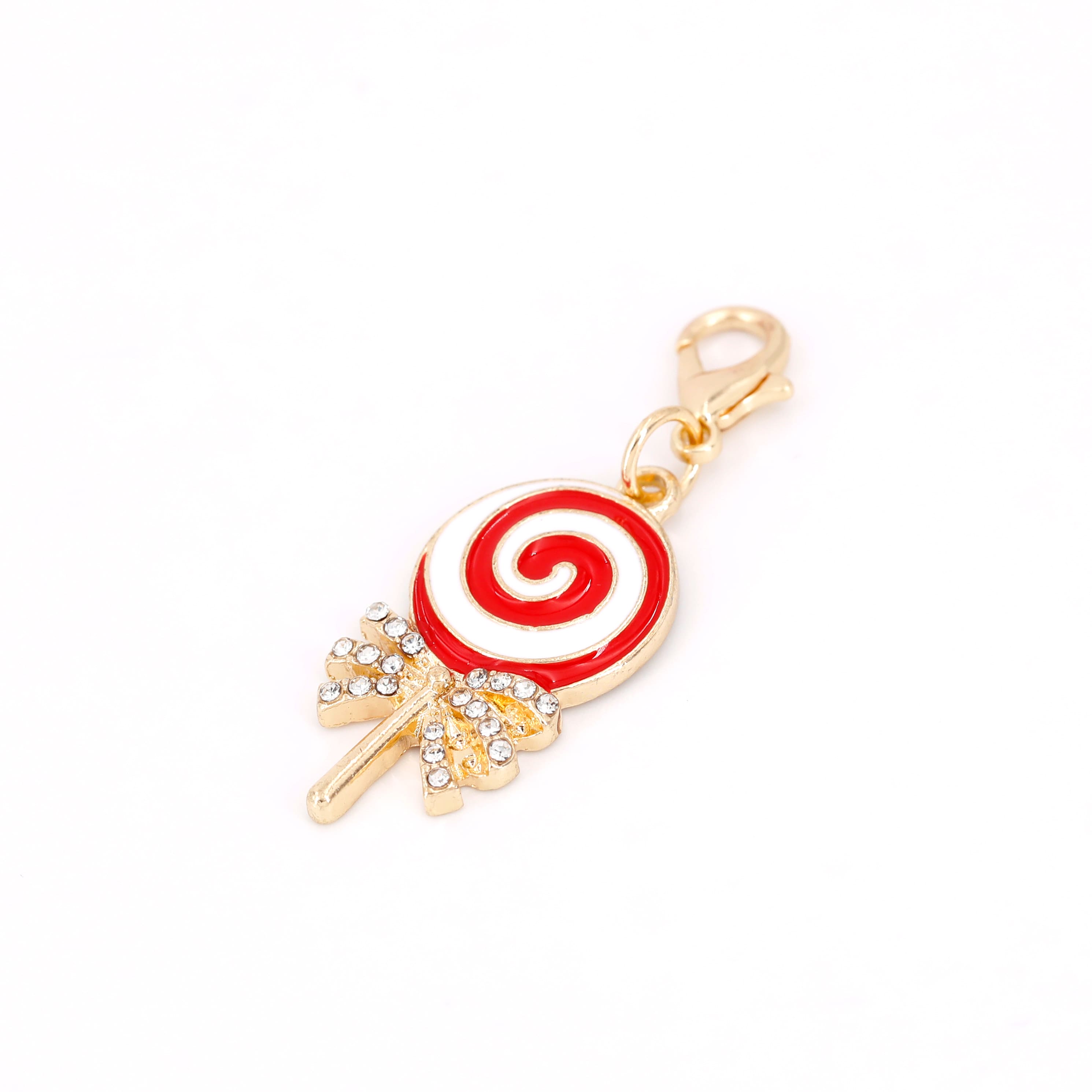 Red & White Swirl Lollipop Charm by Bead Landing™