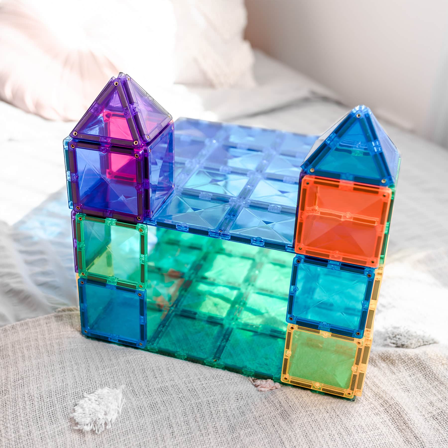 Connetix® Blue & Green Magnetic Tiles Rainbow Base Plates, 2ct.