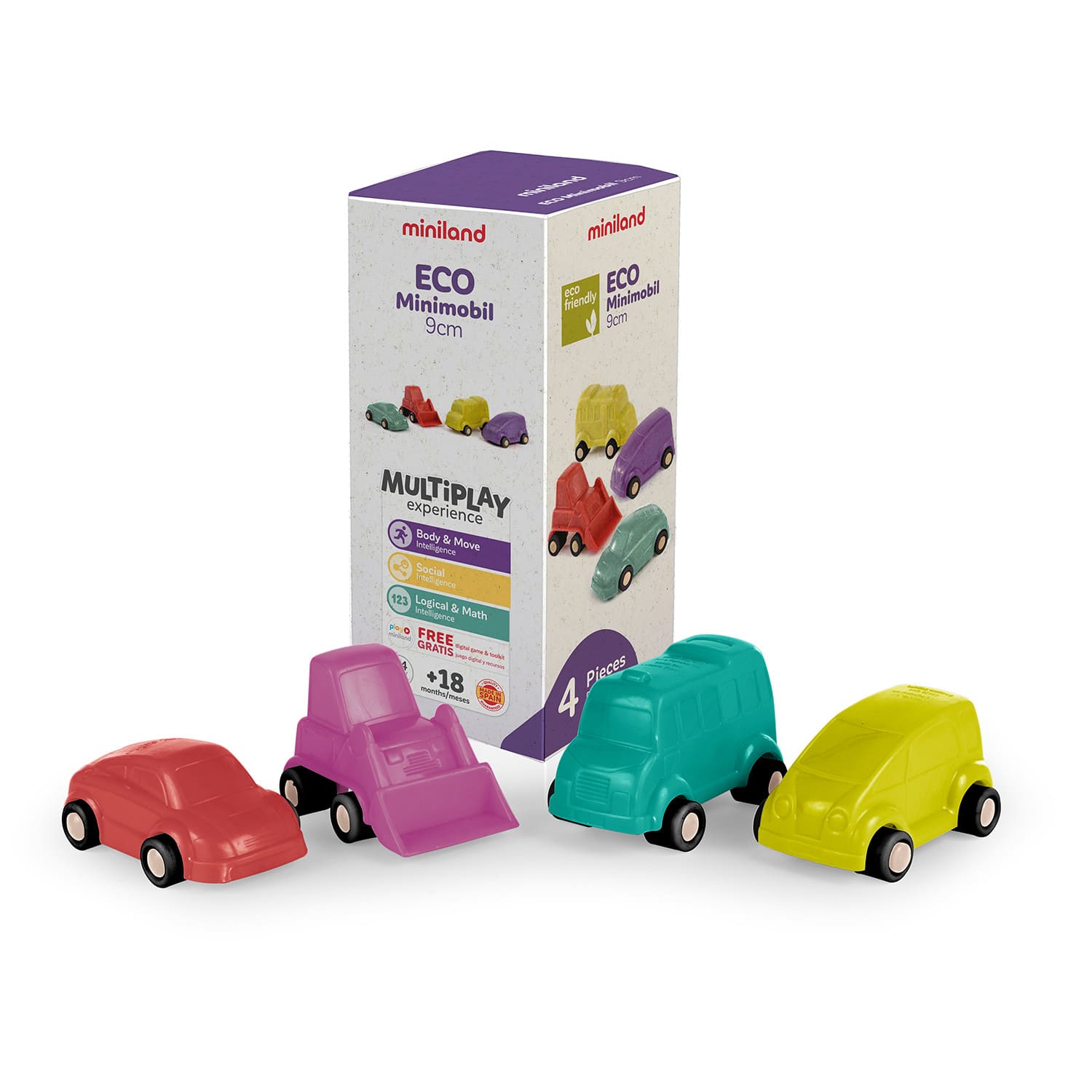 Miniland 3.5" Eco Minimobils, 4ct.