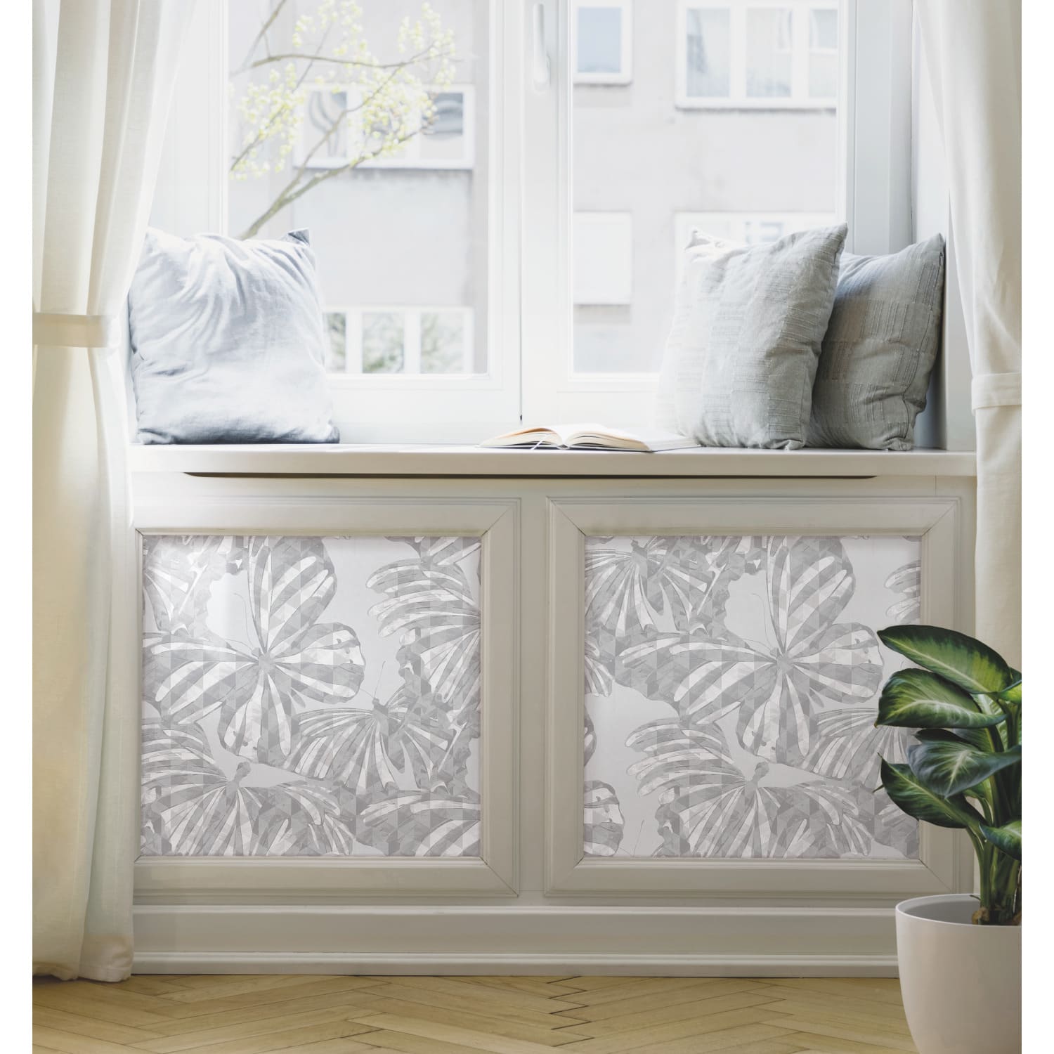 RoomMates Mr. Kate Gray Butterfly Peel & Stick Wallpaper
