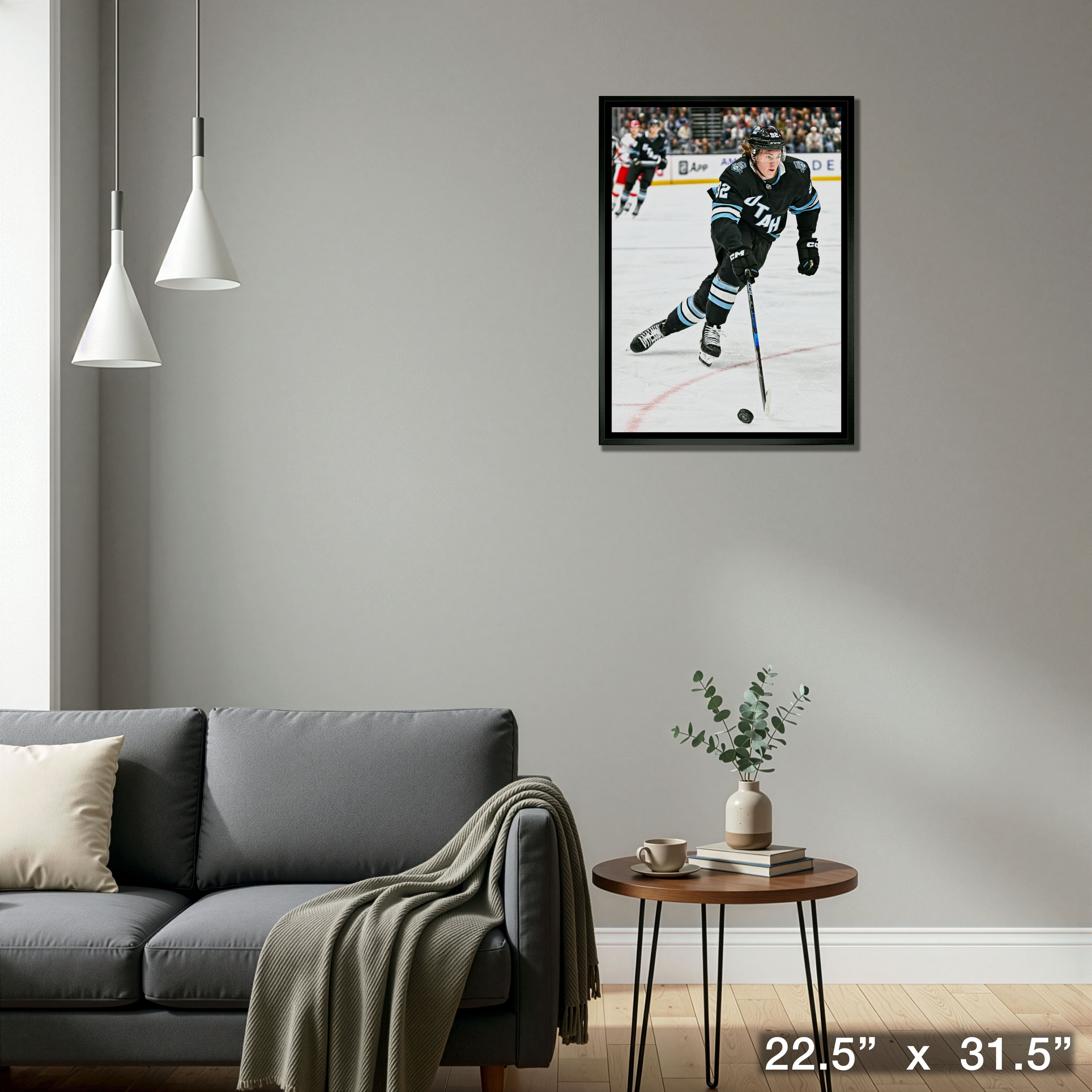 Logan Cooley 20" x 29" Framed Canvas Utah Mammoth 22.5" x 31.5"