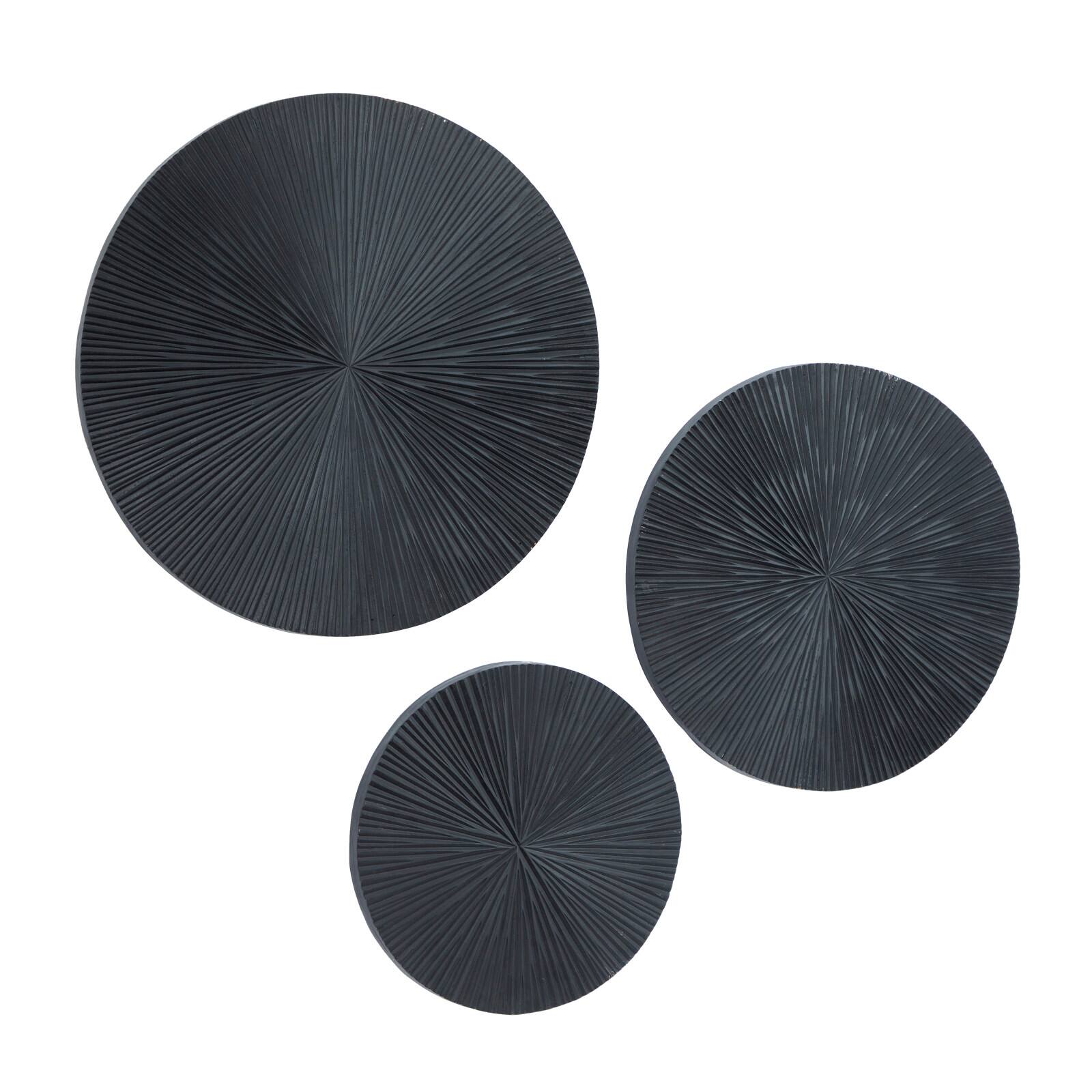 CosmoLiving by Cosmopolitan Black MDF Contemporary Wall Décor Set