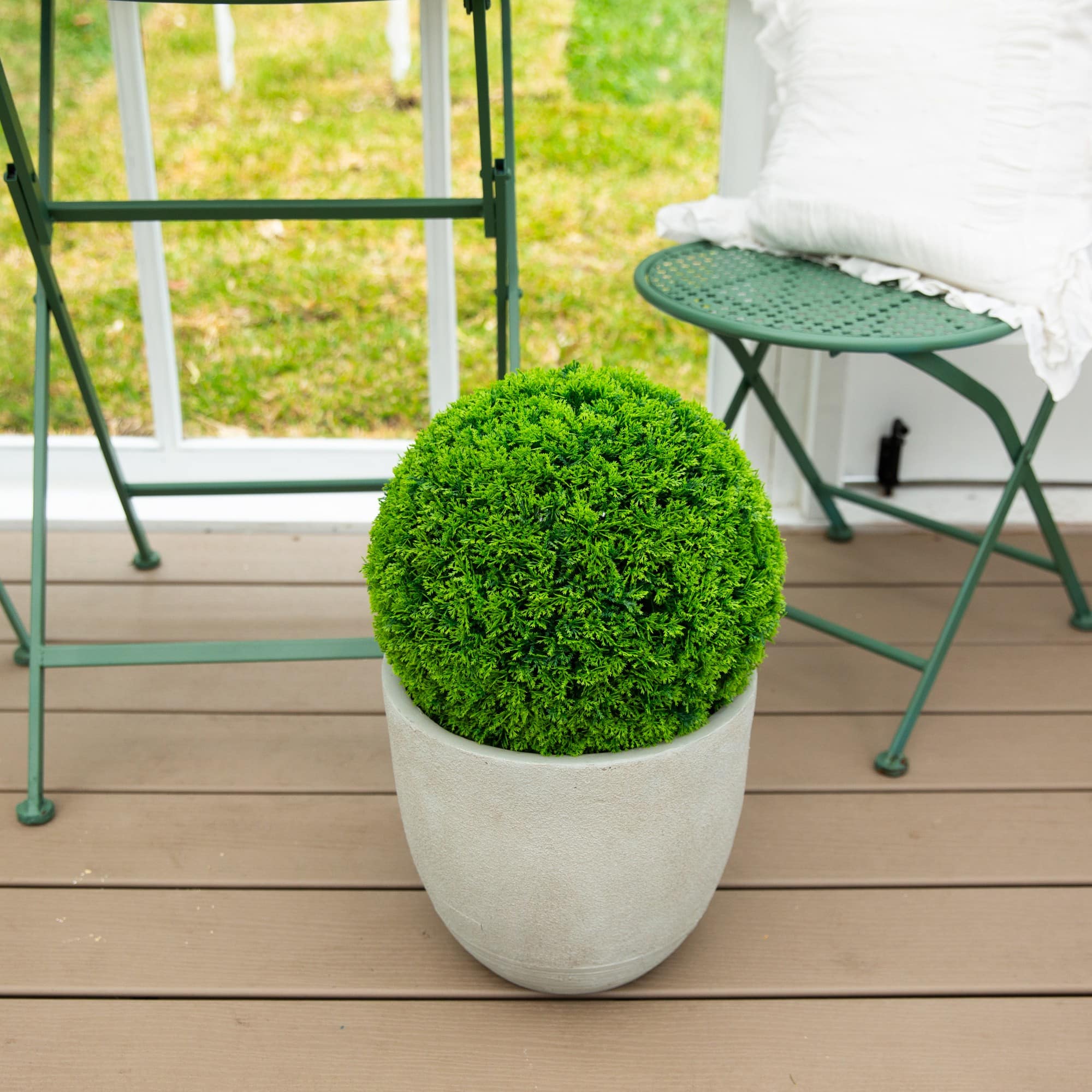 16in. UV Resistant Artificial Mediterranean Cypress Topiary Plant (Indoor/Outdoor)