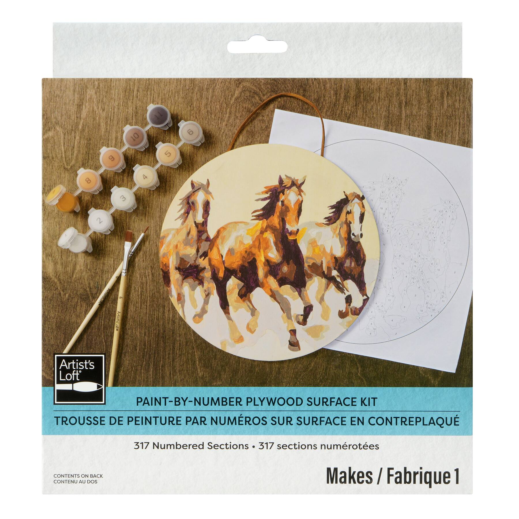Horses Paint-by-Number Plywood Surface Kit by Artist's Loft®