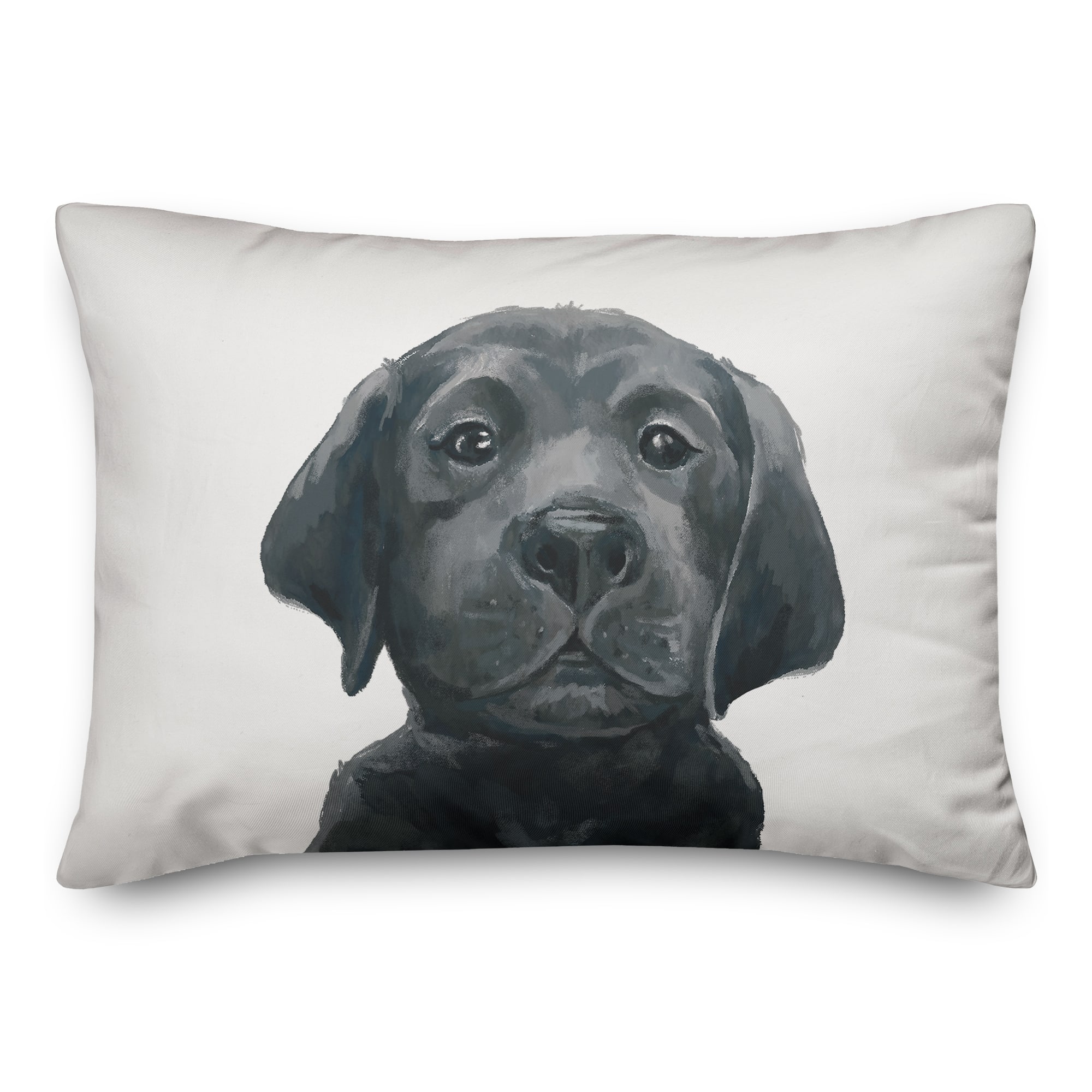 Black Lab Puppy Indoor/Outdoor Throw Pillow