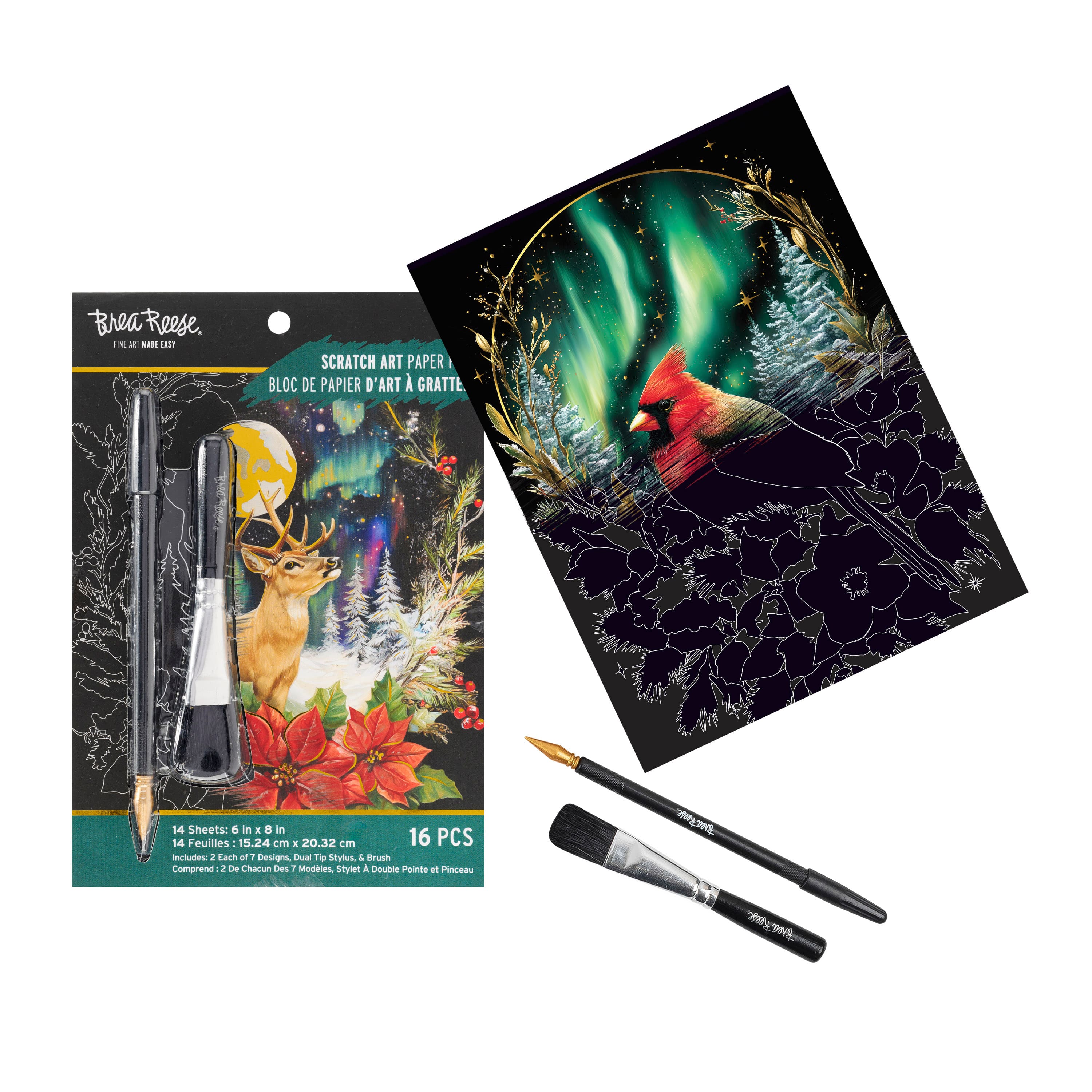 Brea Reese® 6" x 8" Moonlit Creatures Scratch Art Paper Pad