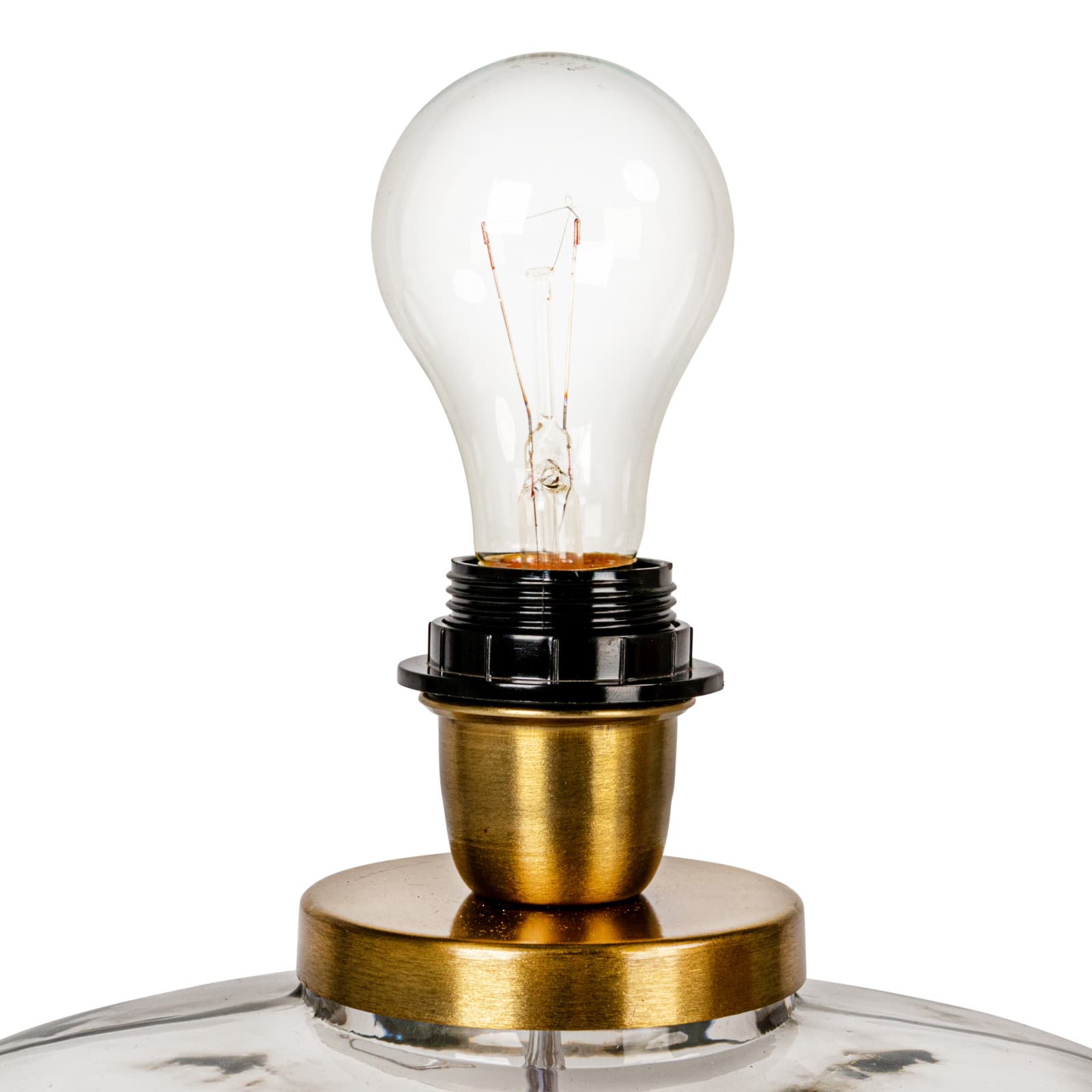 Hello Honey® 14" Modern Table Lamp with Glass Base & Mustard Yellow Velvet Shade