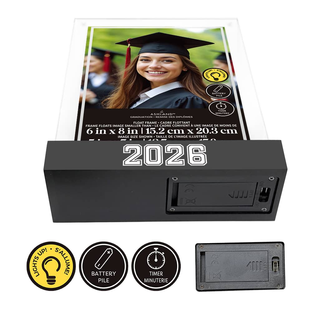 6" x 8" Black 2025 Tabletop Float Frame, Graduation by Ashland®