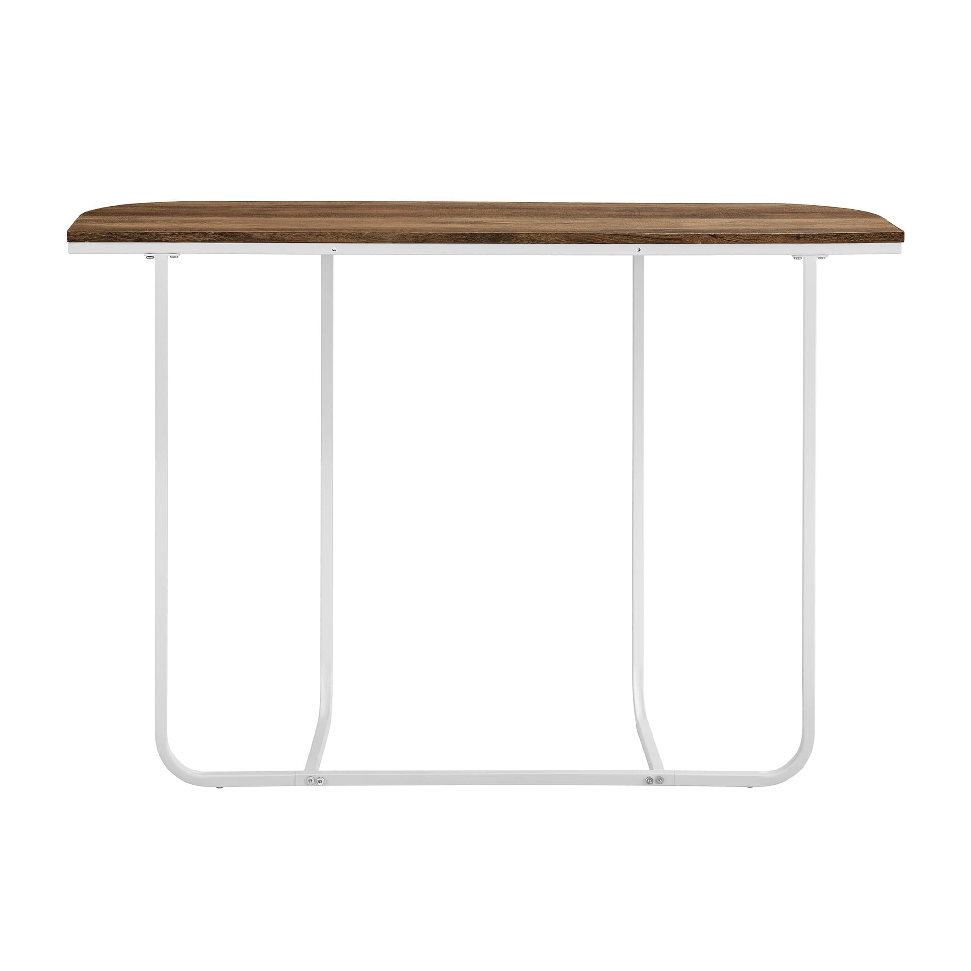 Walker Edison White Reclaimed Barnwood Modern Curved Entry Table