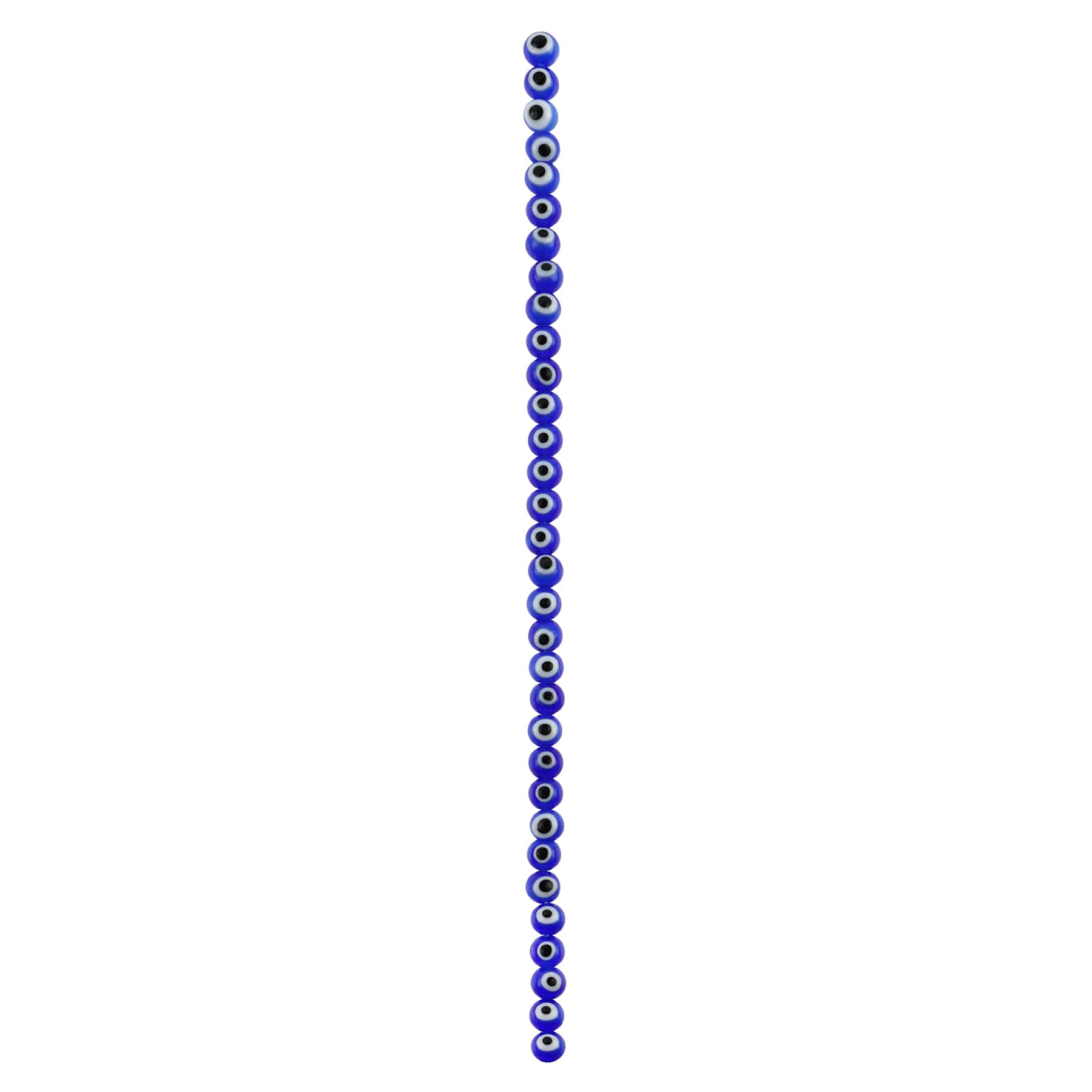 12 Pack: Blue Evil Eye Glass Round Beads by Bead Landing™