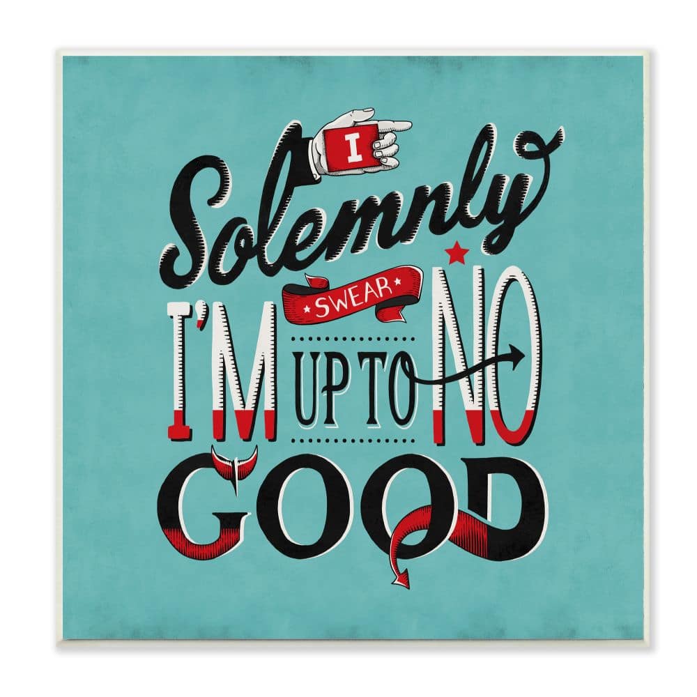 Stupell Industries Up To No Good Comic Wall Plaque