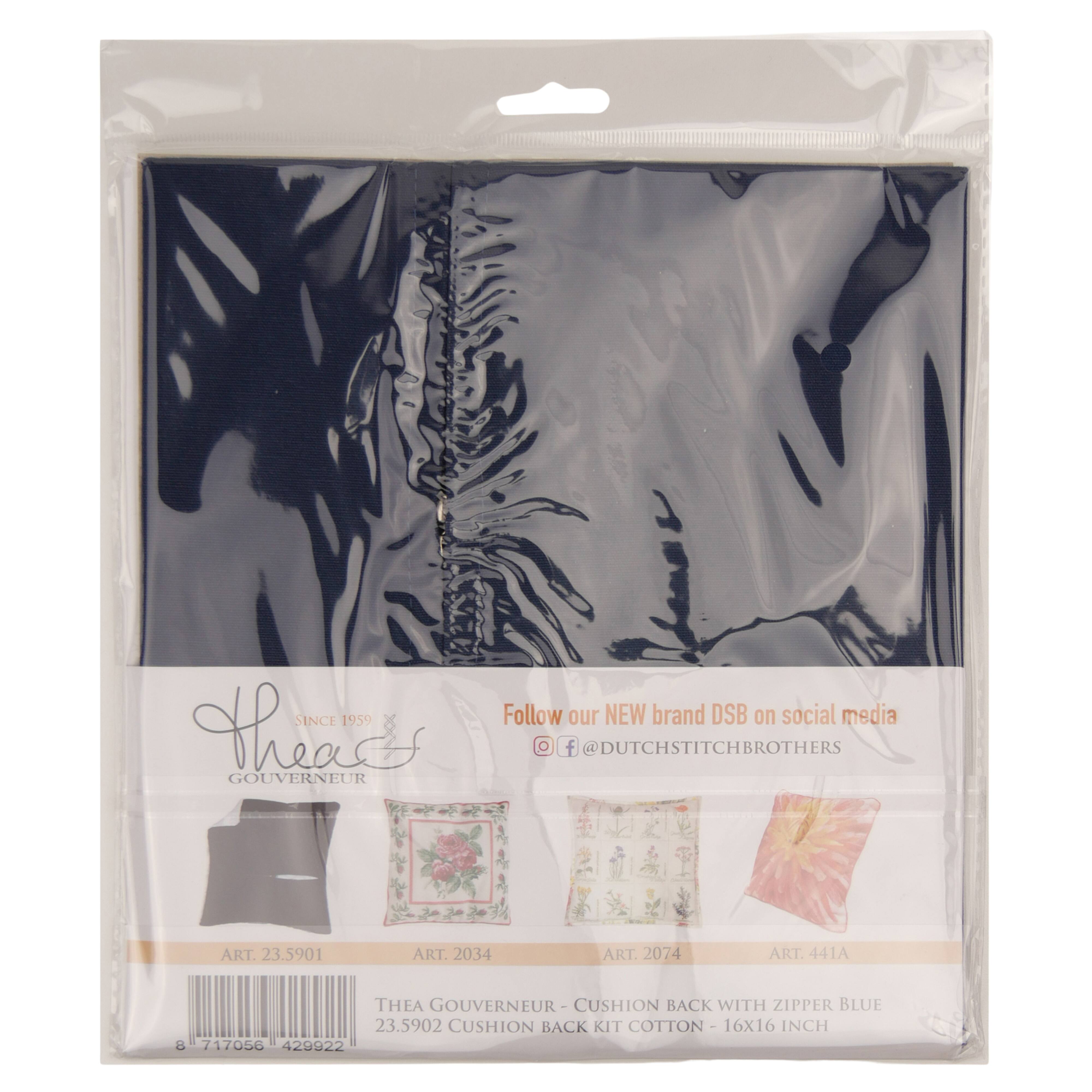 Thea Gouverneur Since 1959® 16" x 16" Navy Blue Pillow Back Panel with Zipper