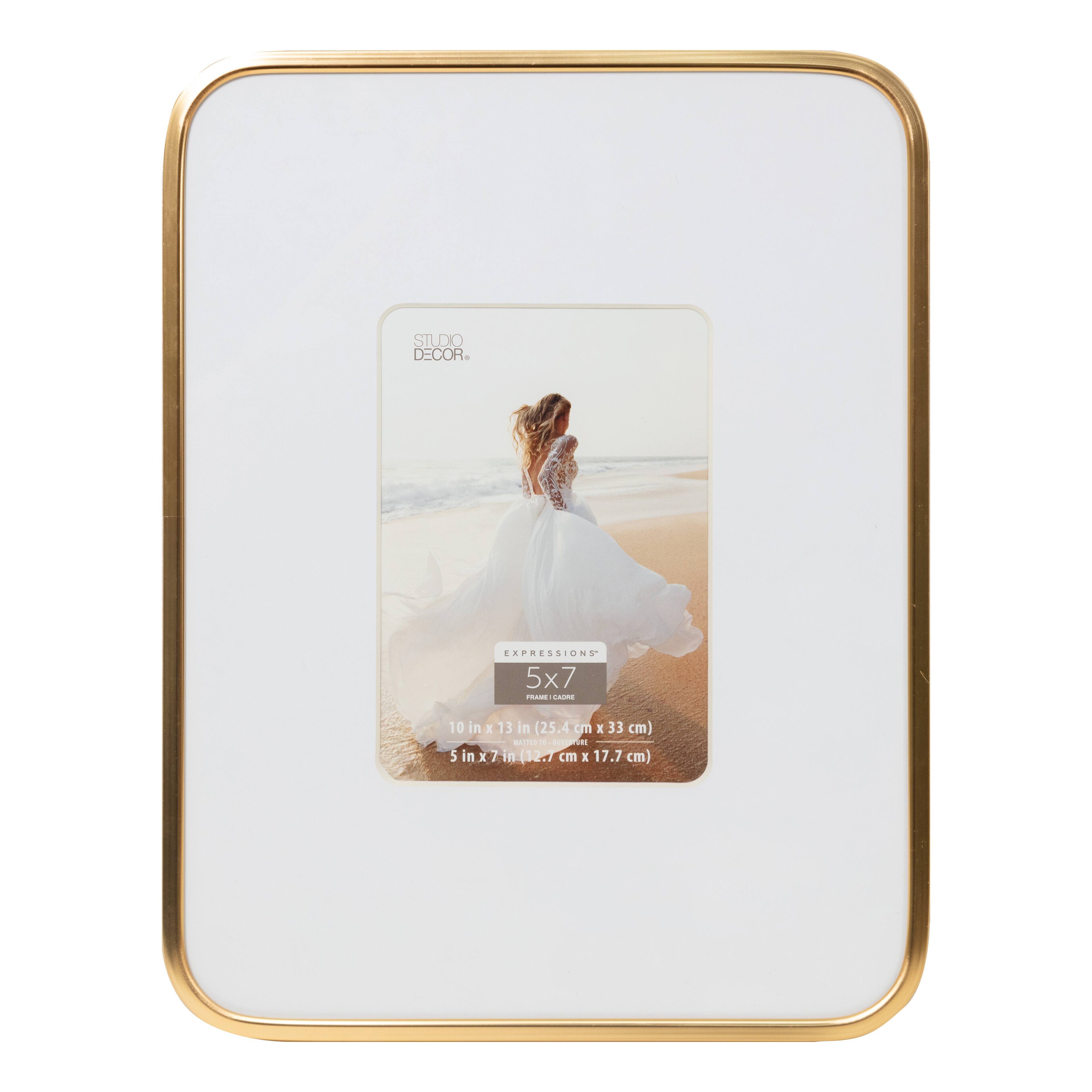 Expressions™ Gold Round Corner Aluminum Frame with Mat by Studio Decor®