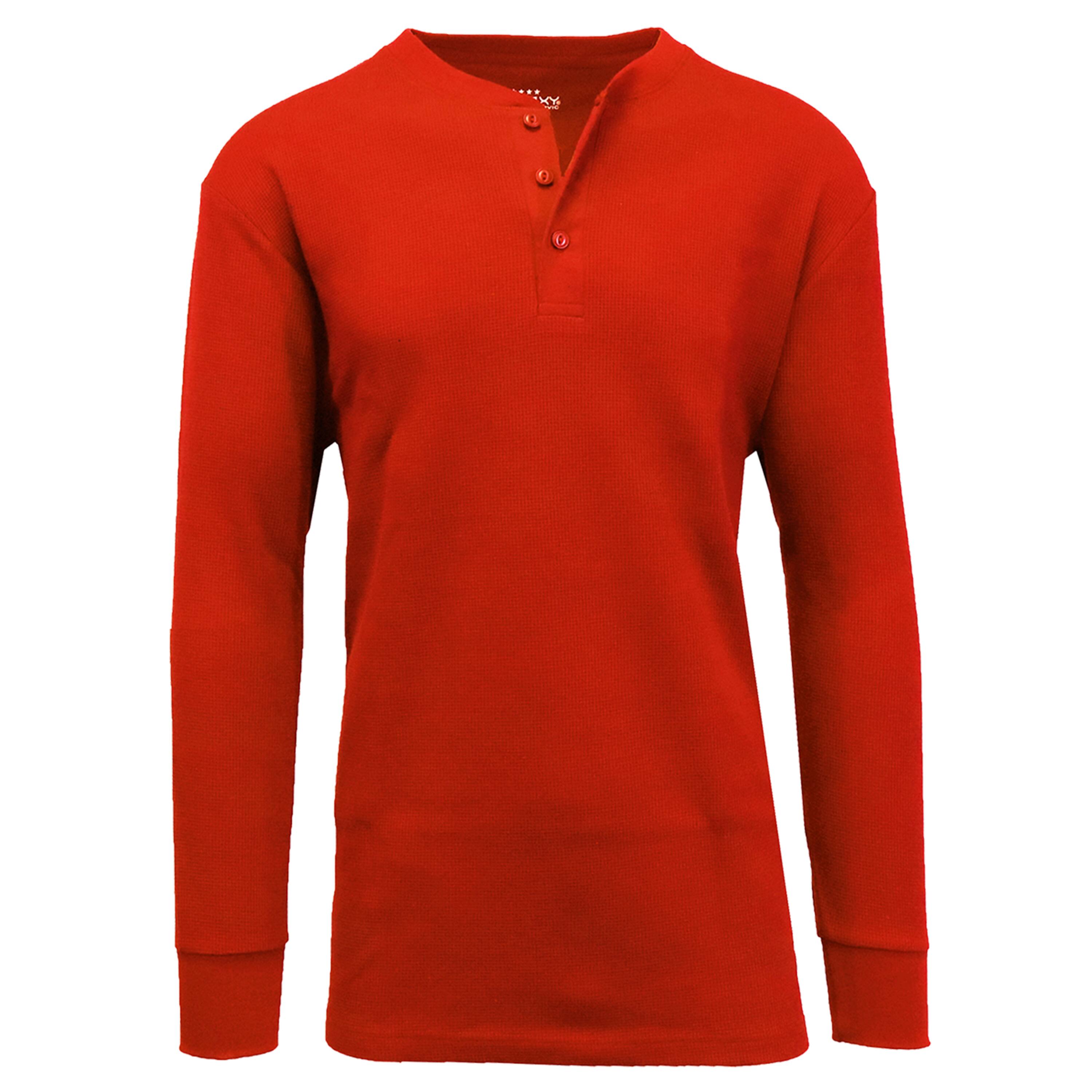 Men's Long Sleeve Waffle-Knit Thermal Henley Shirt