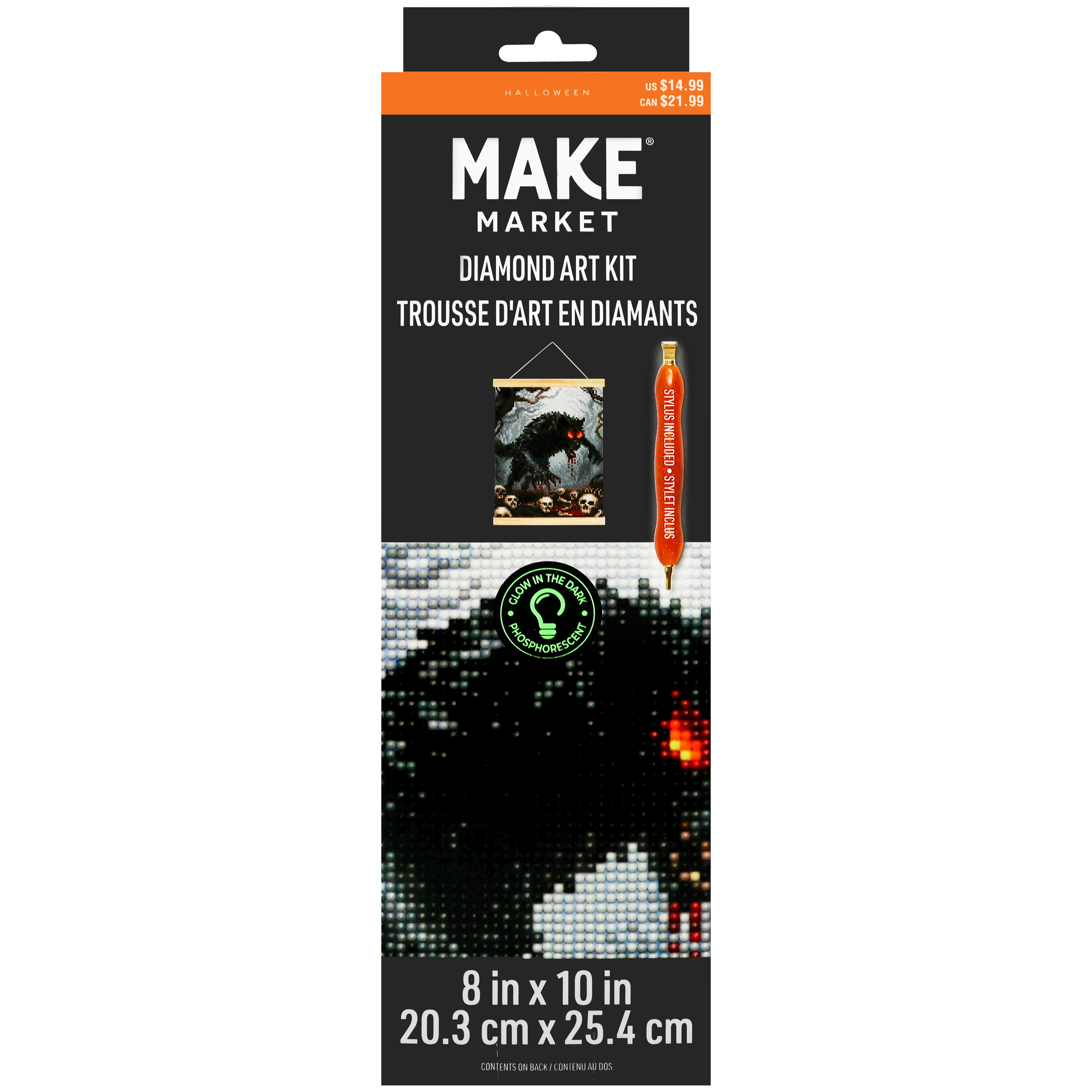 8" x 10" Werewolf Diamond Art Kit with Magnetic Wood Frame by Make Market®