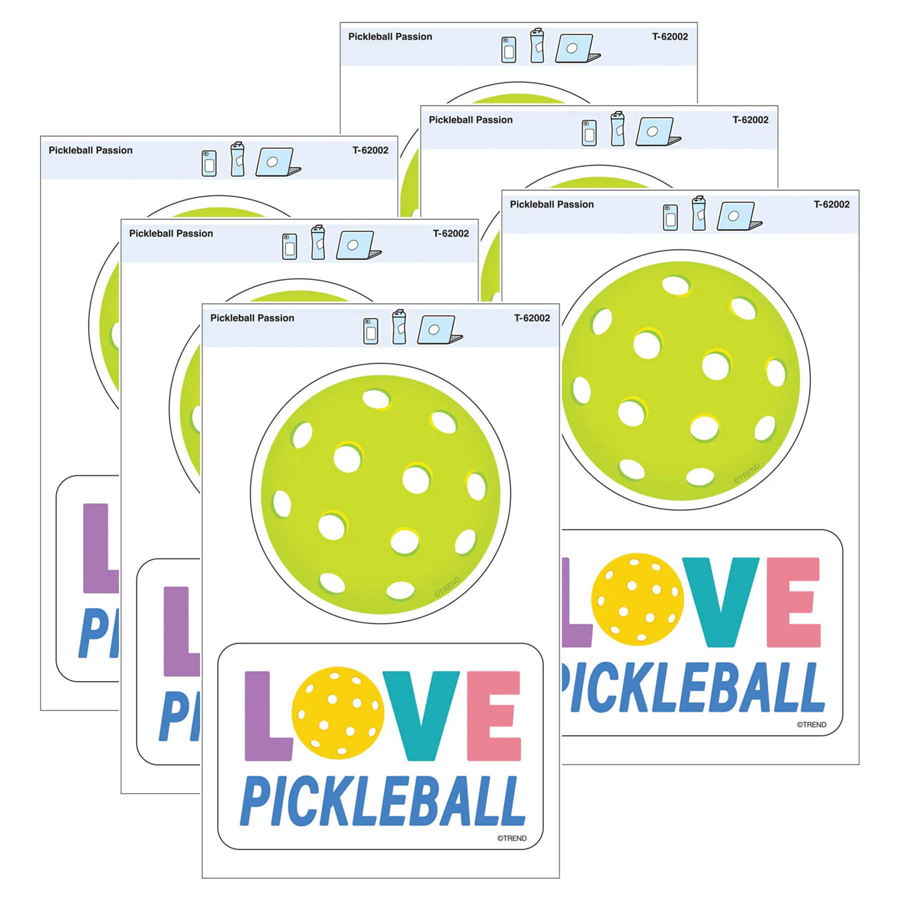 TREND Enterprises® Pickleball Passion Vinyl Stickers, 6 Packs of 2