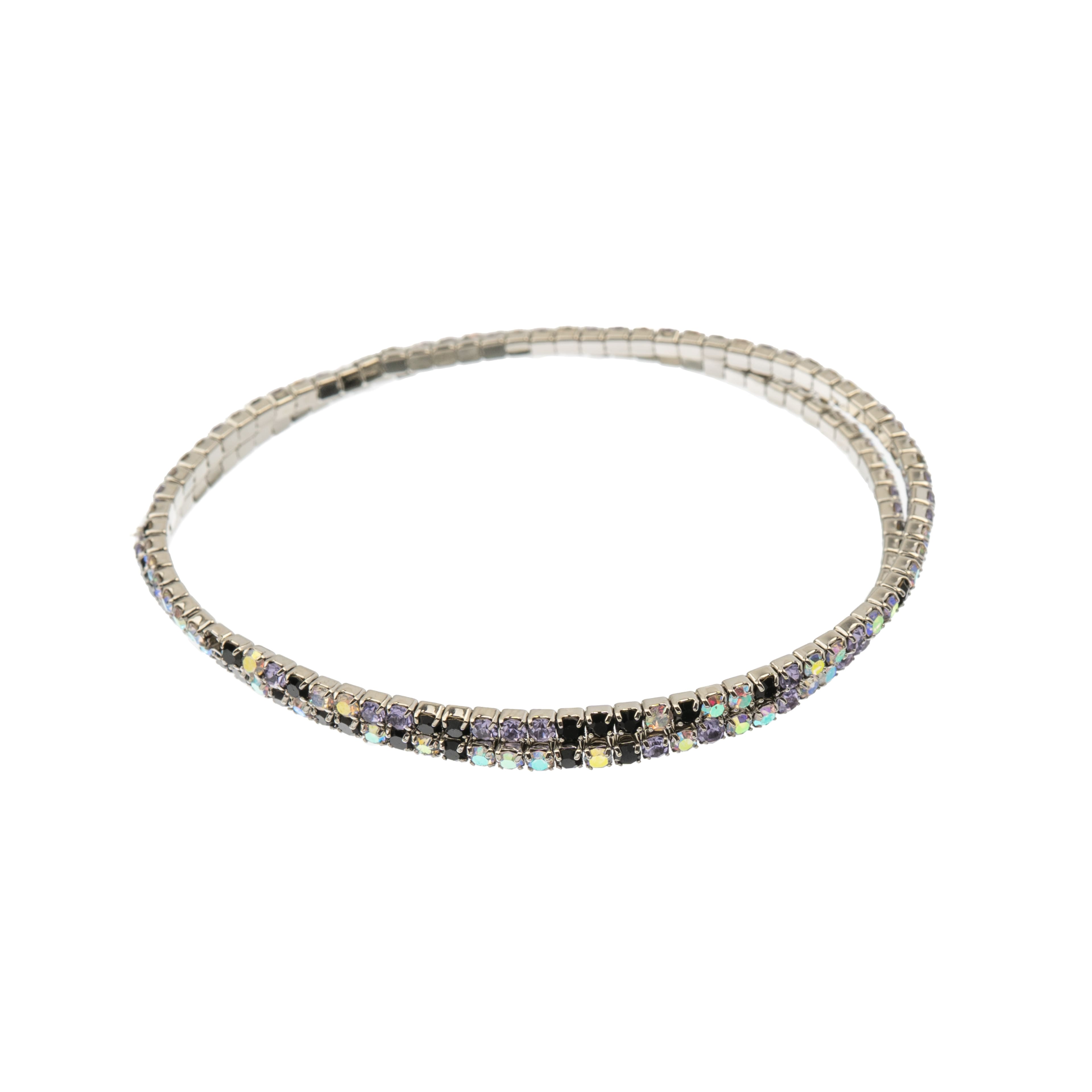 Crystal Lane DIY Silver Crystal, Violet & Jet Rhinestones Bracelets, 2ct.