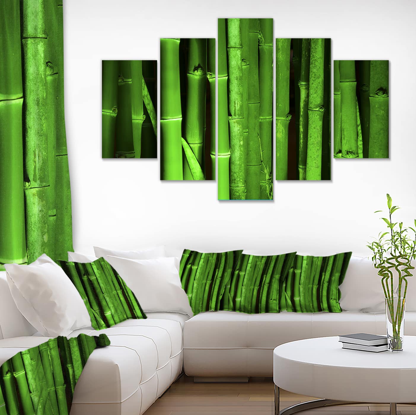 Designart - Green Bamboo Forest - Large Floral Canvas Art Print