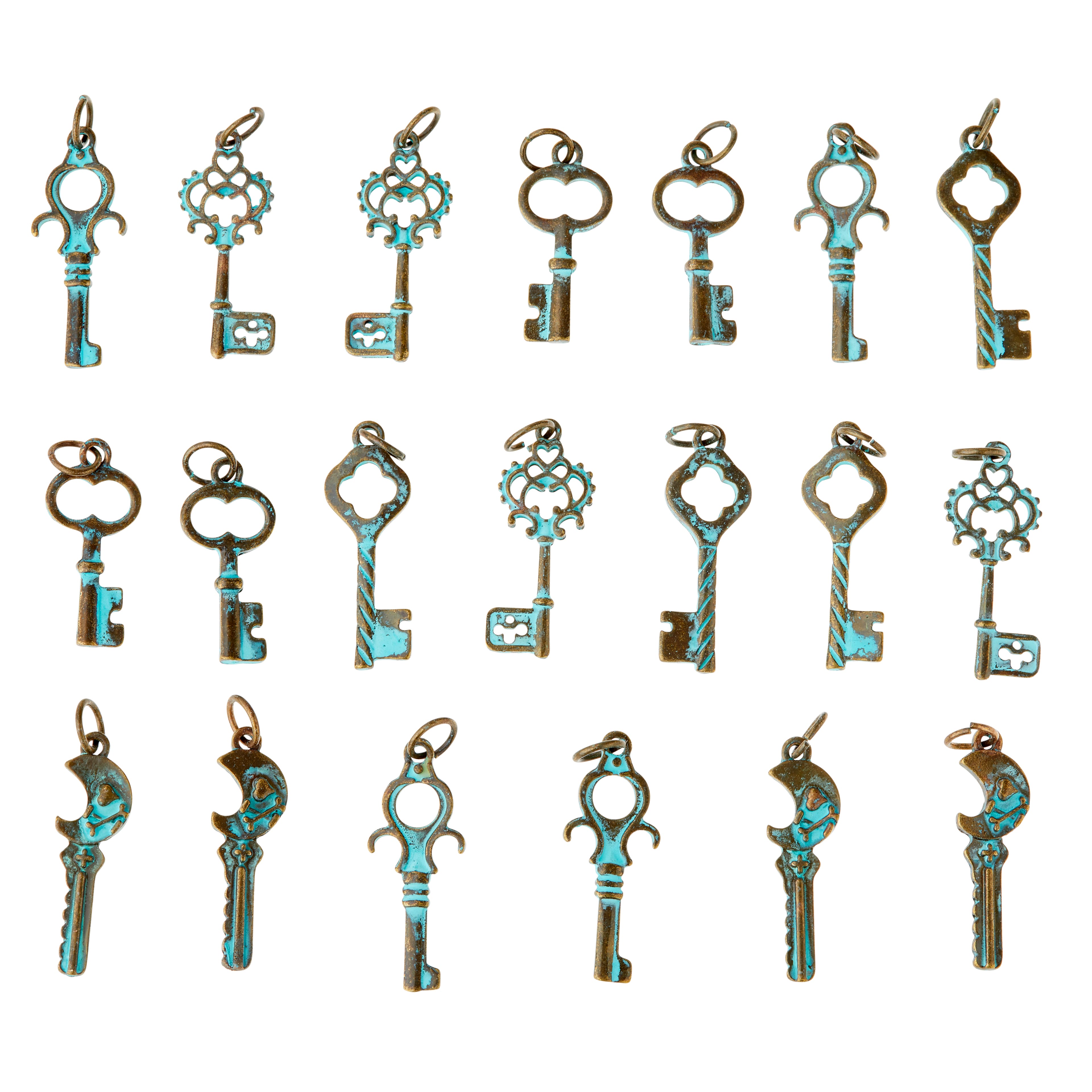 12 Packs: 20 ct. (240 total) Found Objects™ Patina Key Charms by Bead Landing™