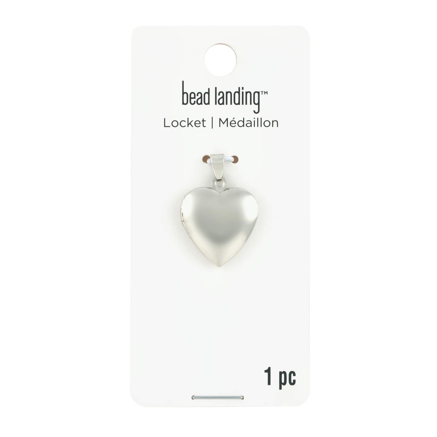 Rhodium Heart Locket by Bead Landing™