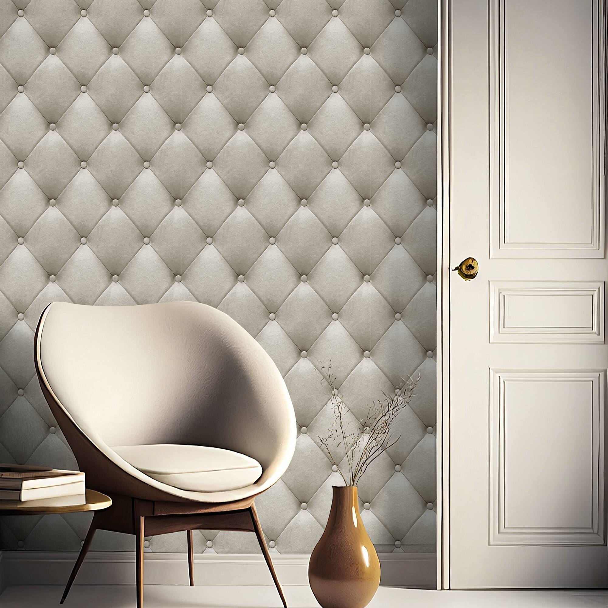 Designs Direct Faux Plush Quilted Diamond Upholstery Wallpaper