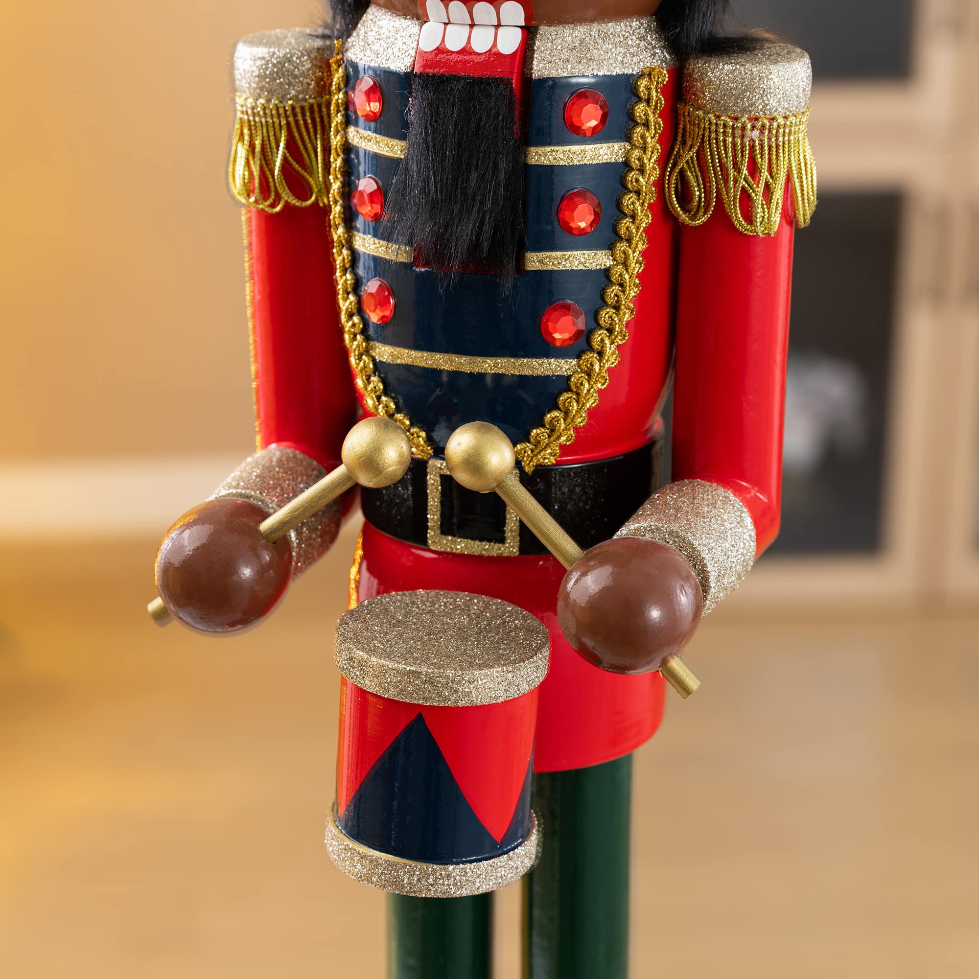 Glitzhome® 24" Wooden Christmas African Soldier Nutcracker