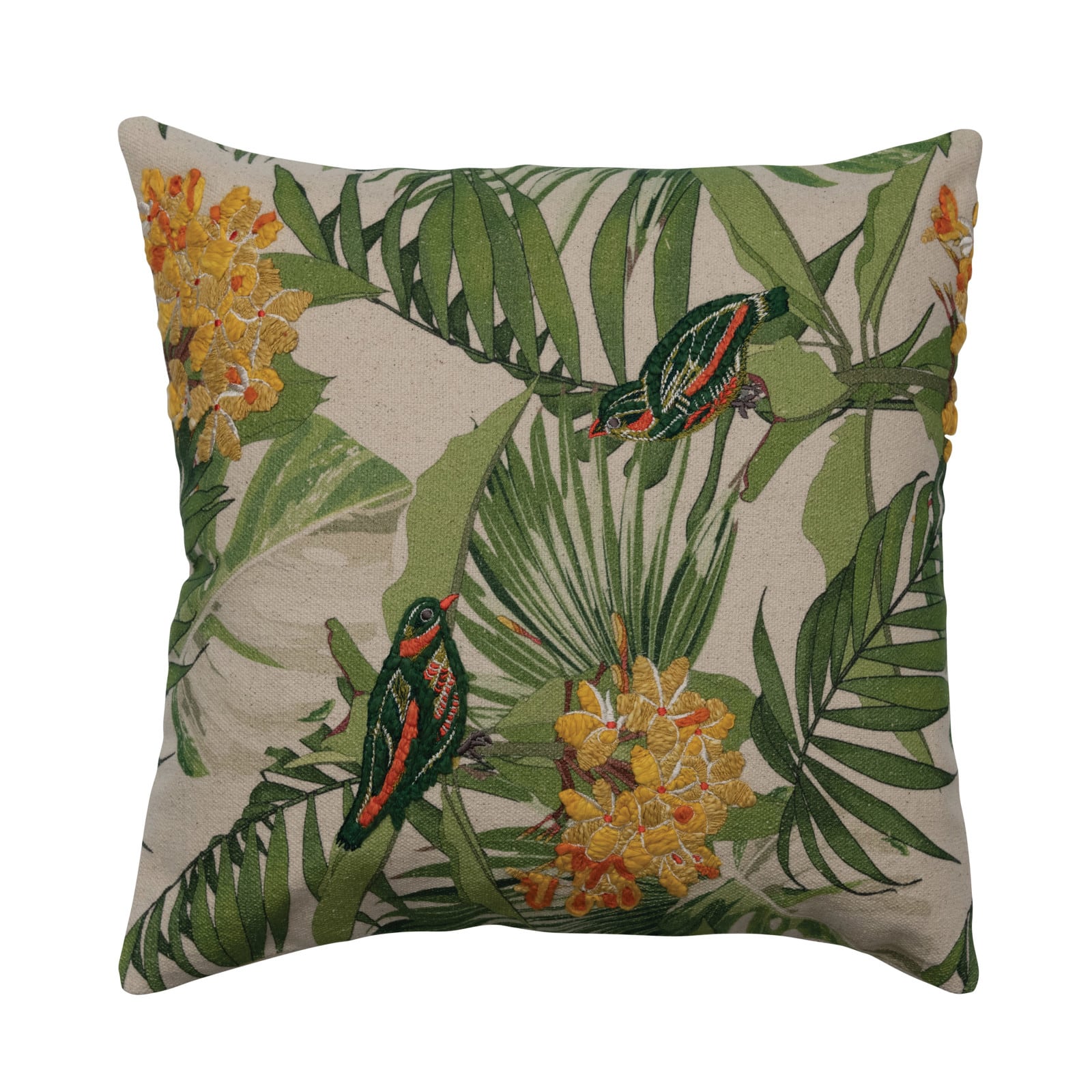 Hello Honey® Multicolor Embroidered Birds & Florals Pillow Cover