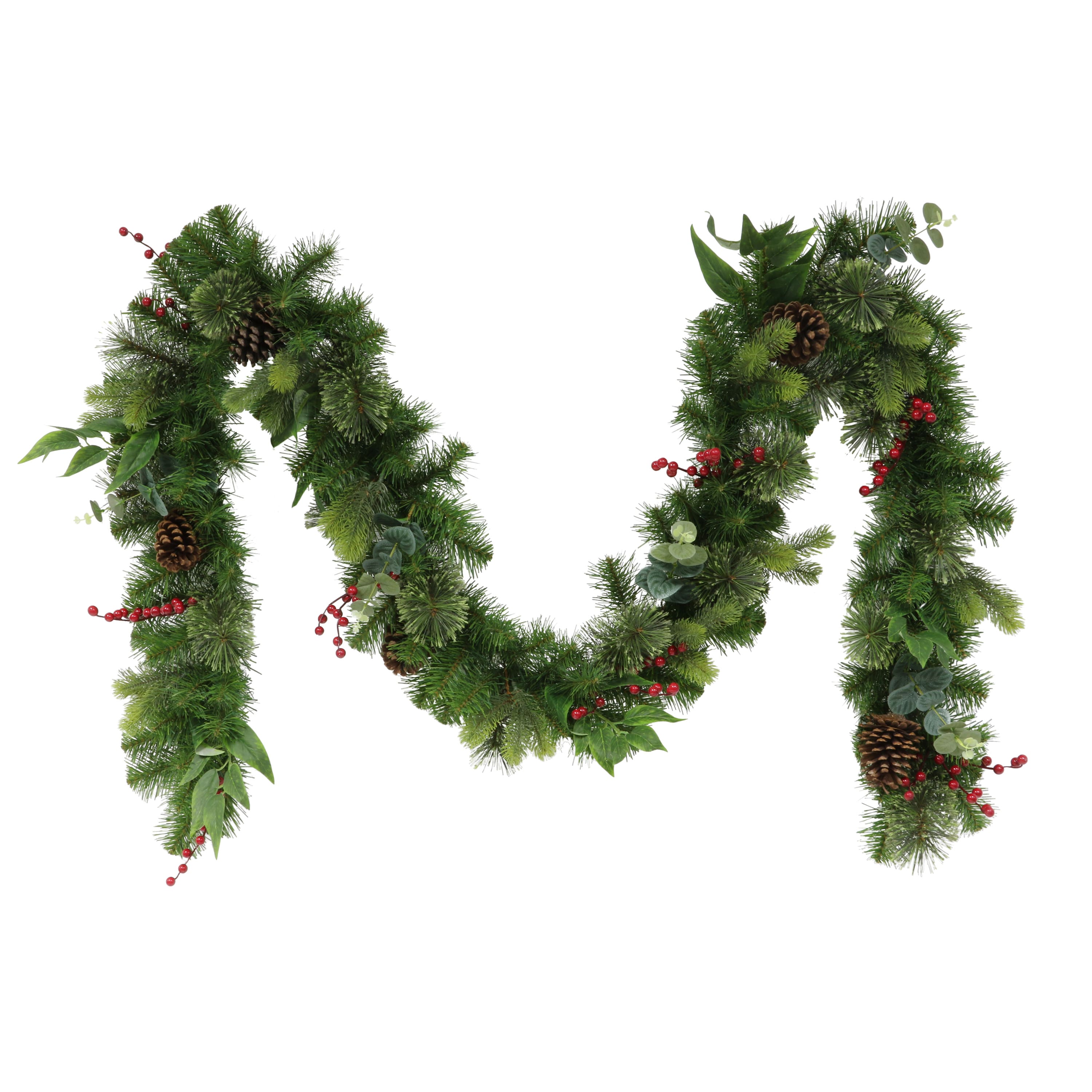 9ft. Pinecones & Red Berries Garland