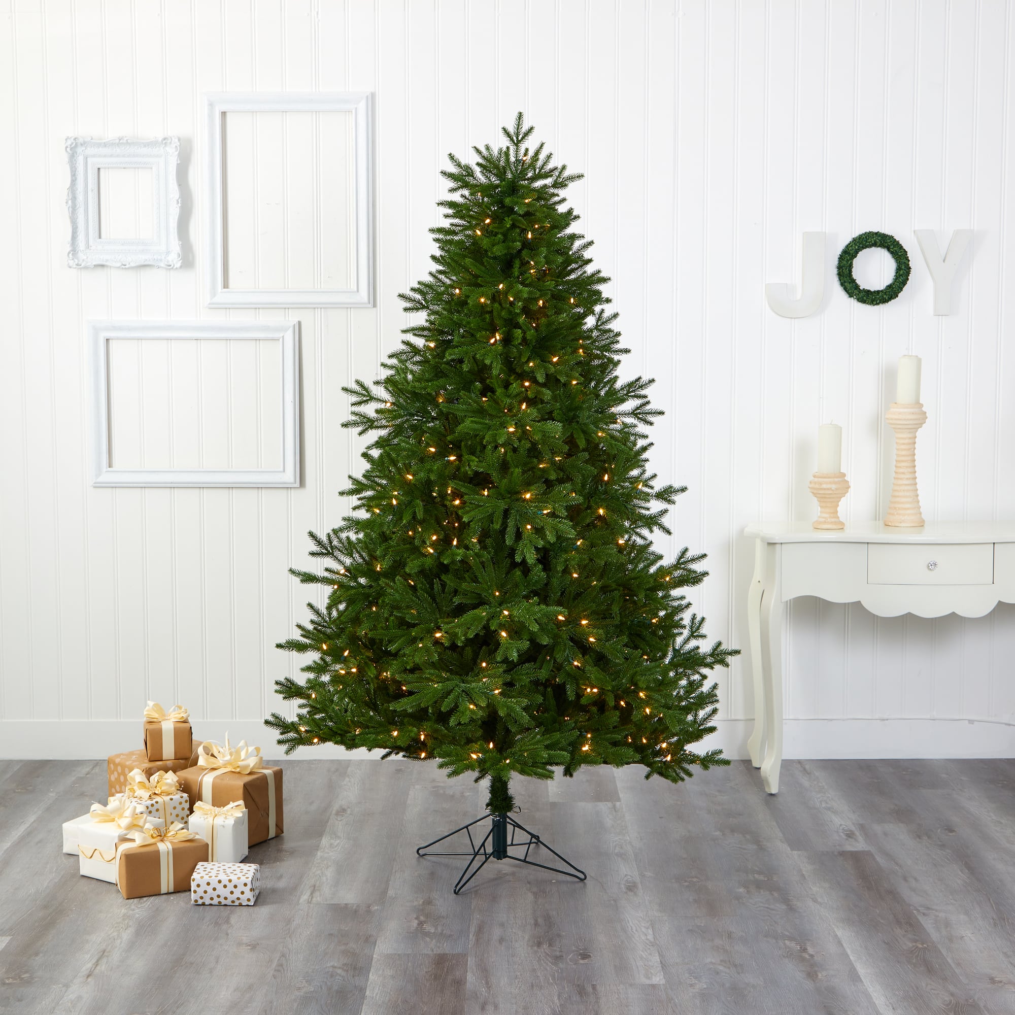 7ft. Pre-Lit Nova Scotia Fir Real Touch Artificial Christmas Tree, Warm White LED Lights