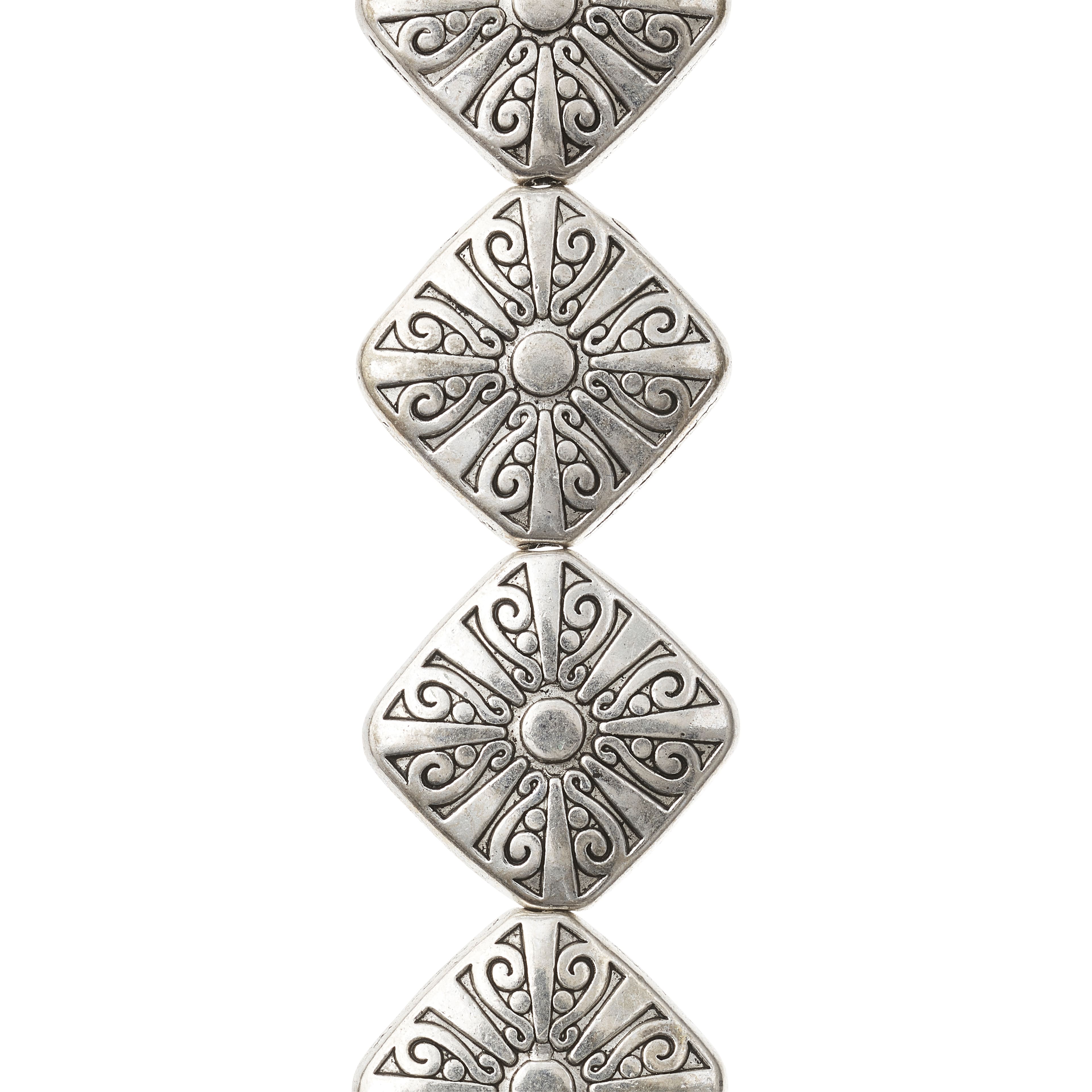 12 Pack: Sterling Silver-Plated Diamond Beads, 16mm by Bead Landing™