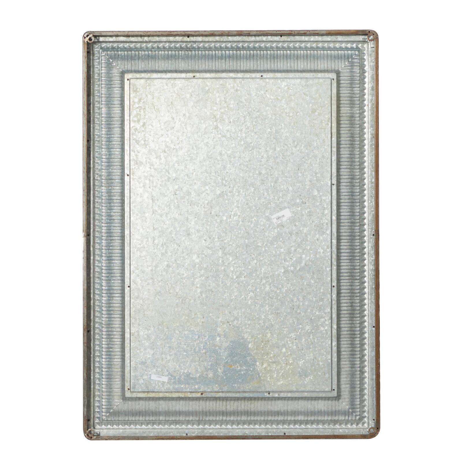 43" Brown Farmhouse Metal Wall Mirror