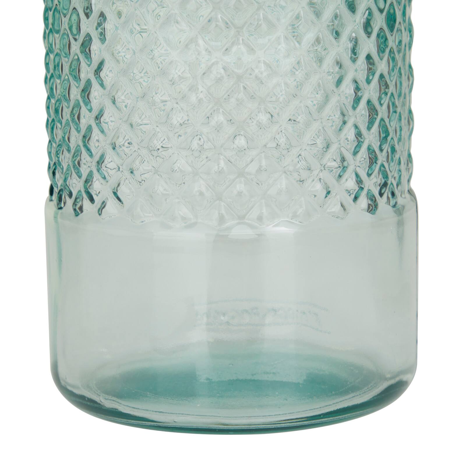 Blue Recycled Glass Spanish Decorative Jars 6" x 6" x 11"