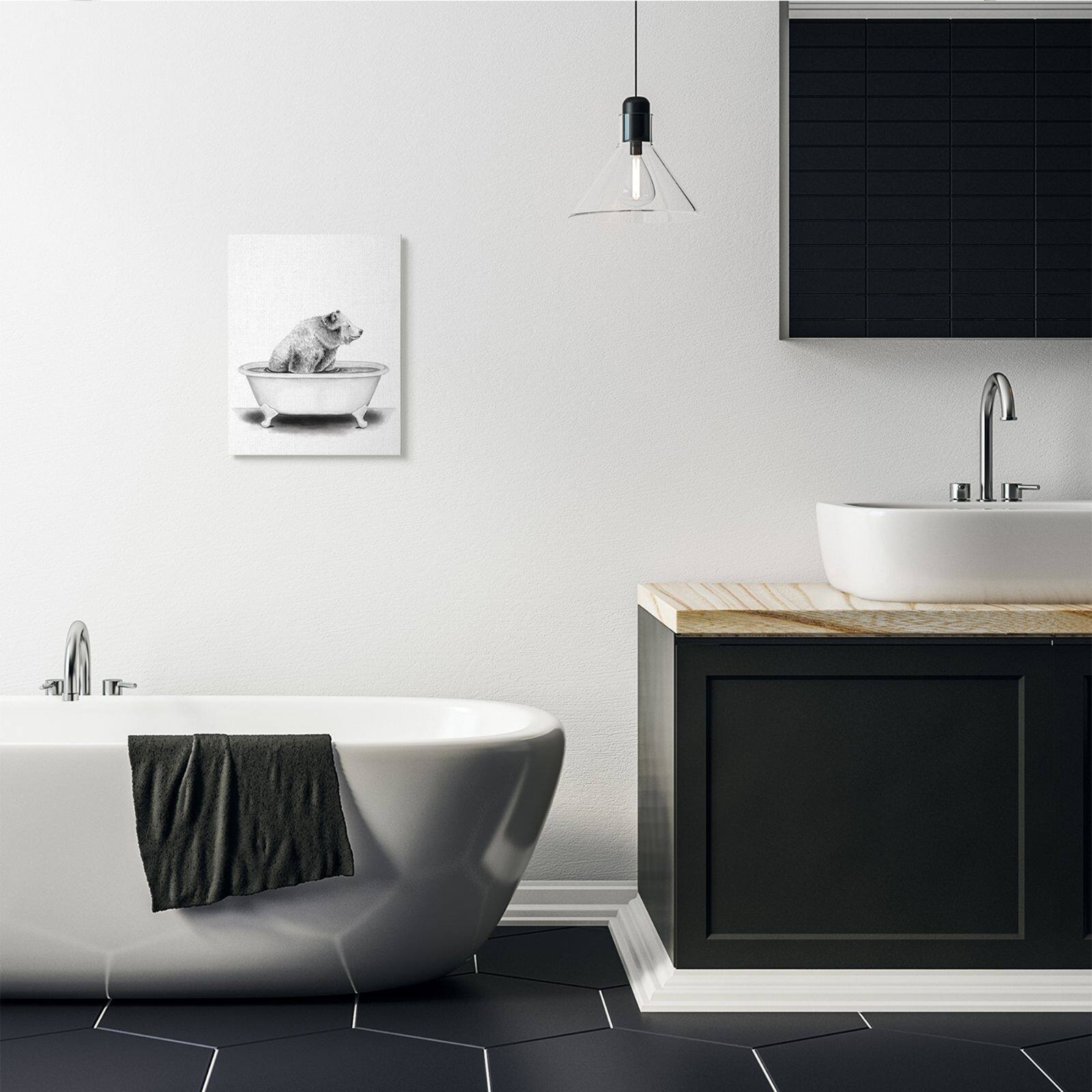 Stupell Industries Bear In A Tub Wall Art