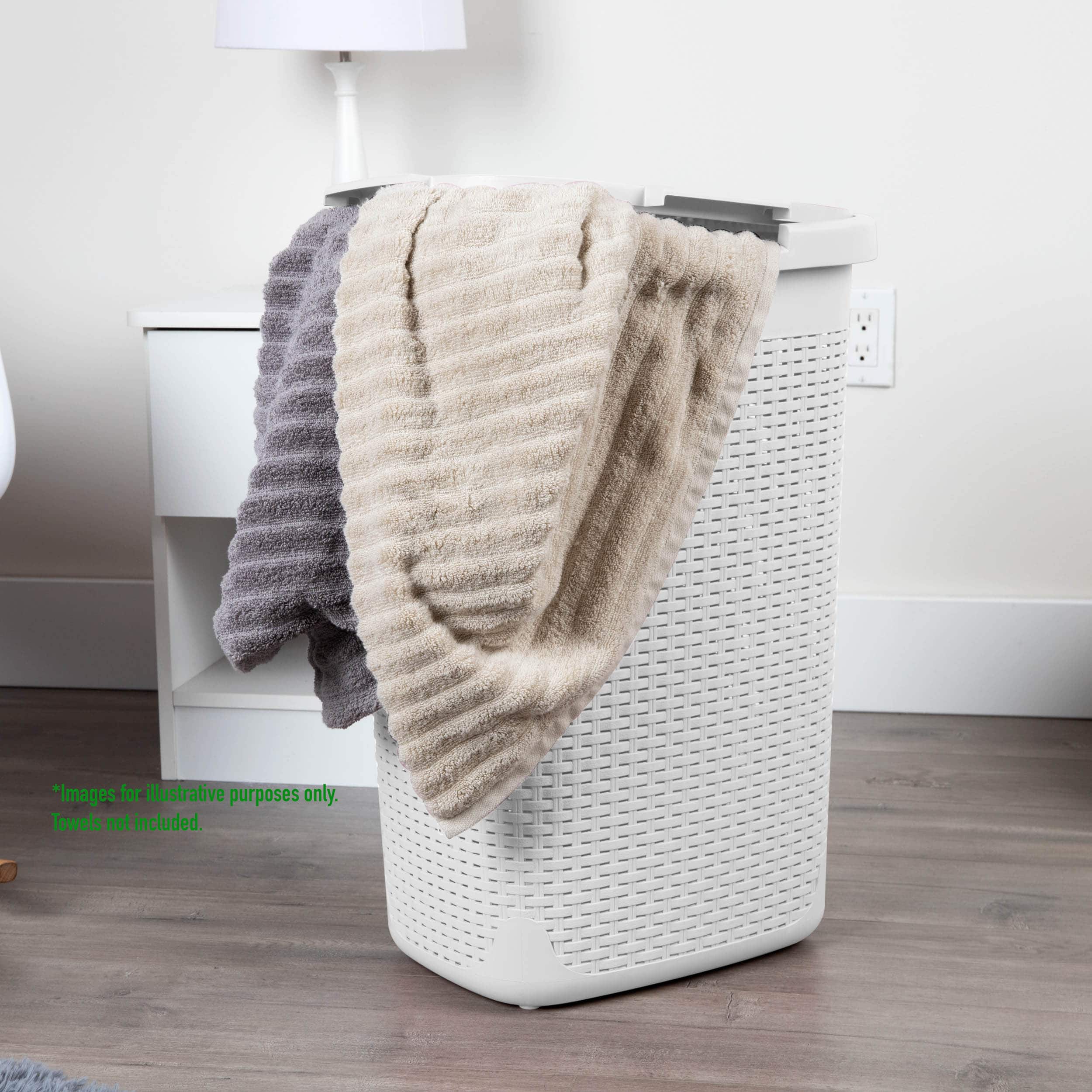 Mind Reader 60L Hamper Laundry Basket with Cutout Handles