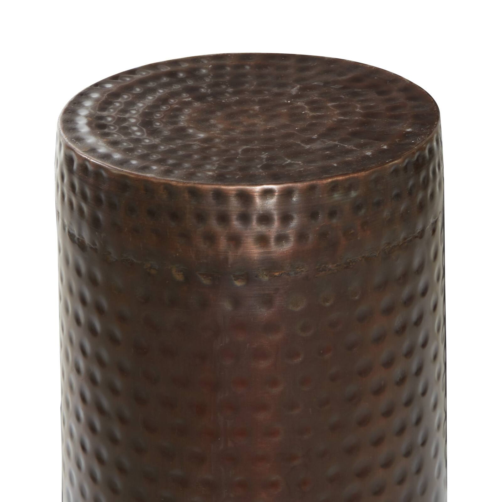 Assorted Brown Metal Industrial Pedestal Table Set