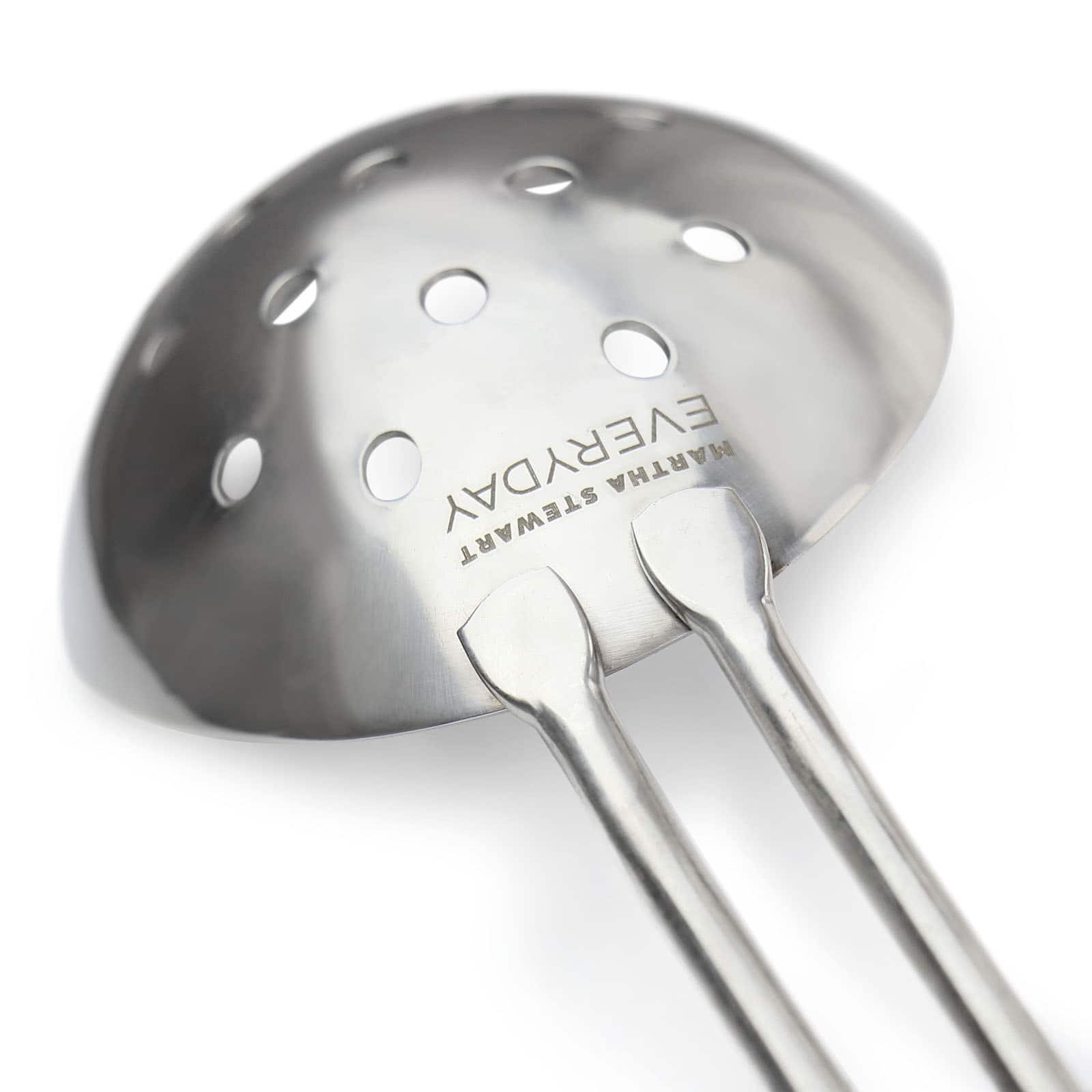 Martha Stewart Everyday Taupe Stainless Steel Slotted Spoon Kitchen Utensil