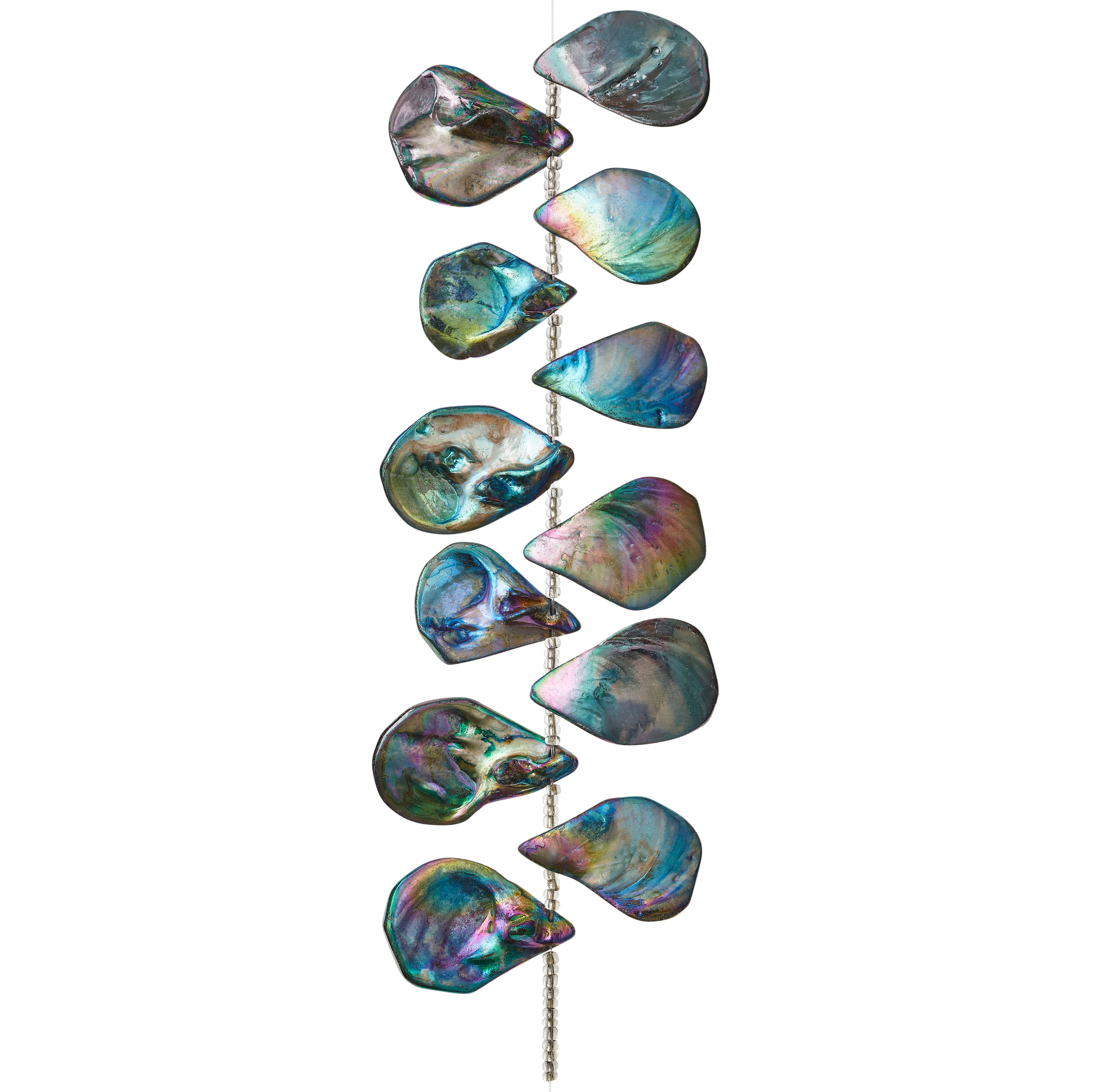 12 Pack: Multicolor Shell Teardrop Beads, 34mm by Bead Landing™