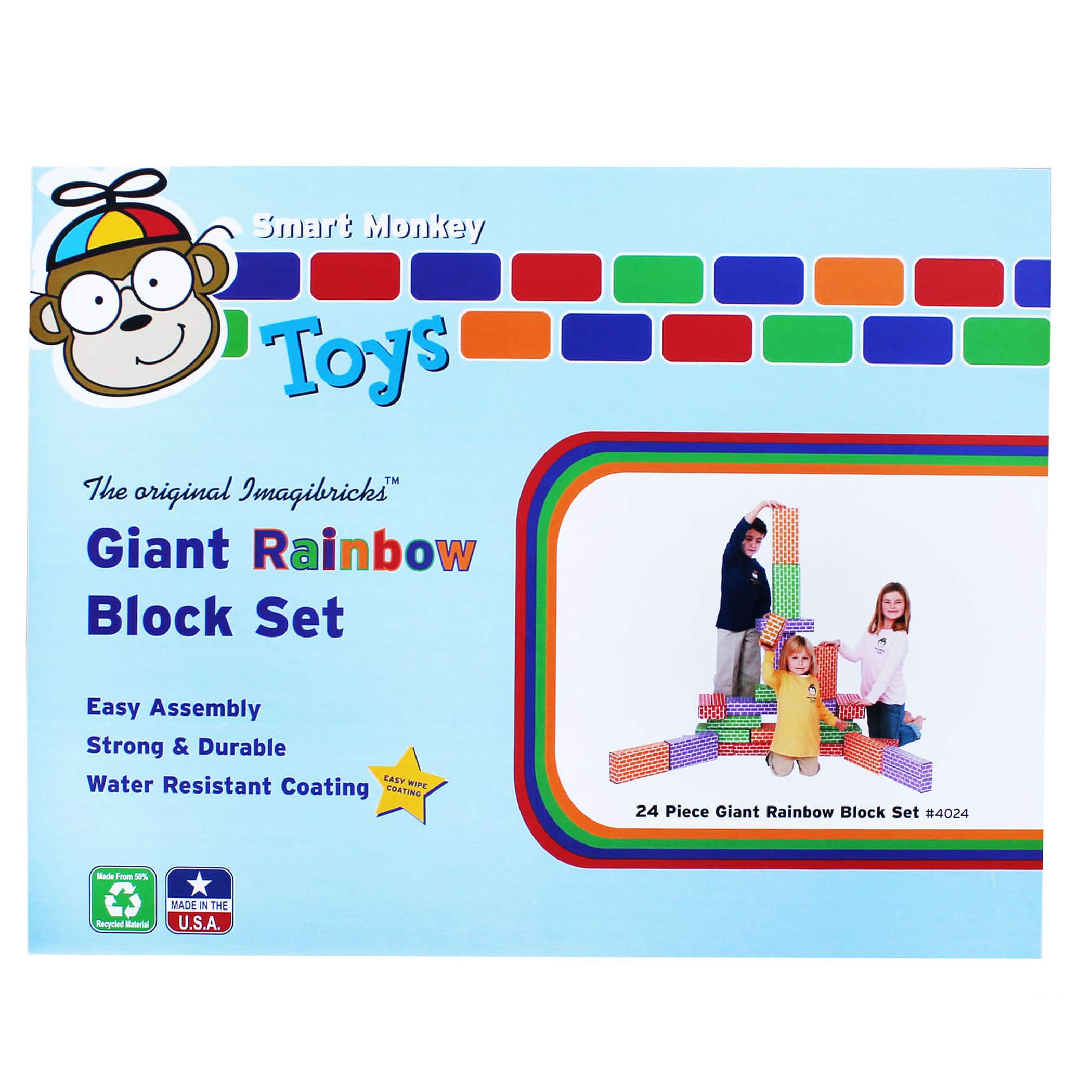 ImagiBRICKS™ Giant Rainbow Building Block Set, 24 pcs