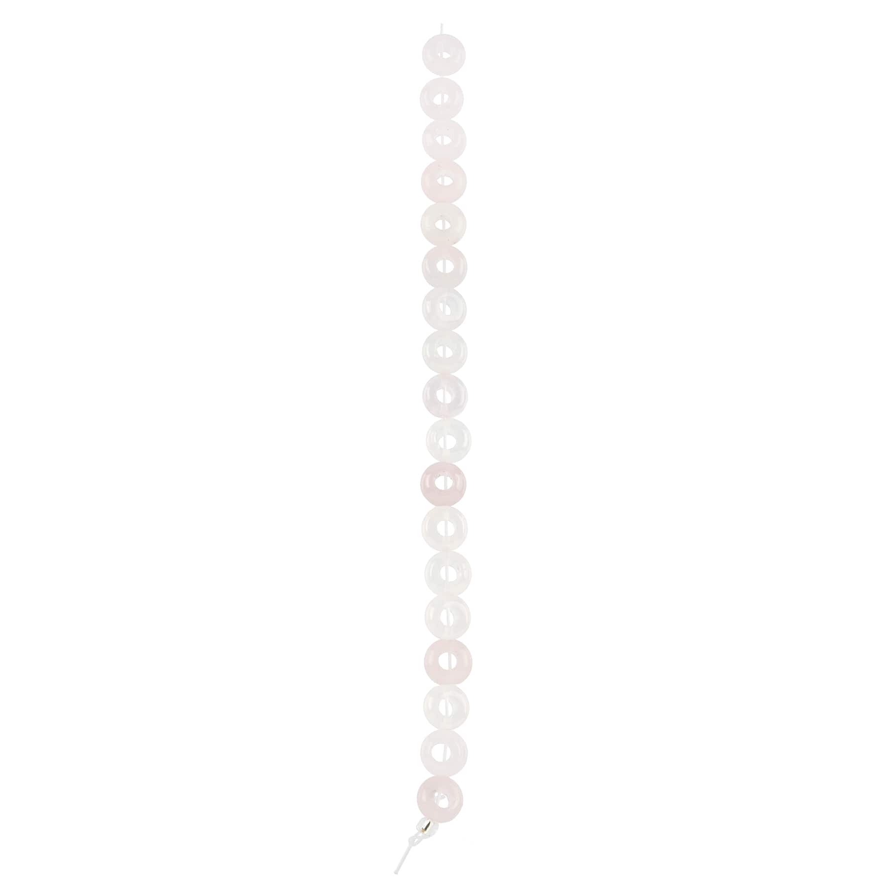 6 Packs: 18 ct. (108 total) Rose Quartz Donut Beads, 10mm by Bead Landing™