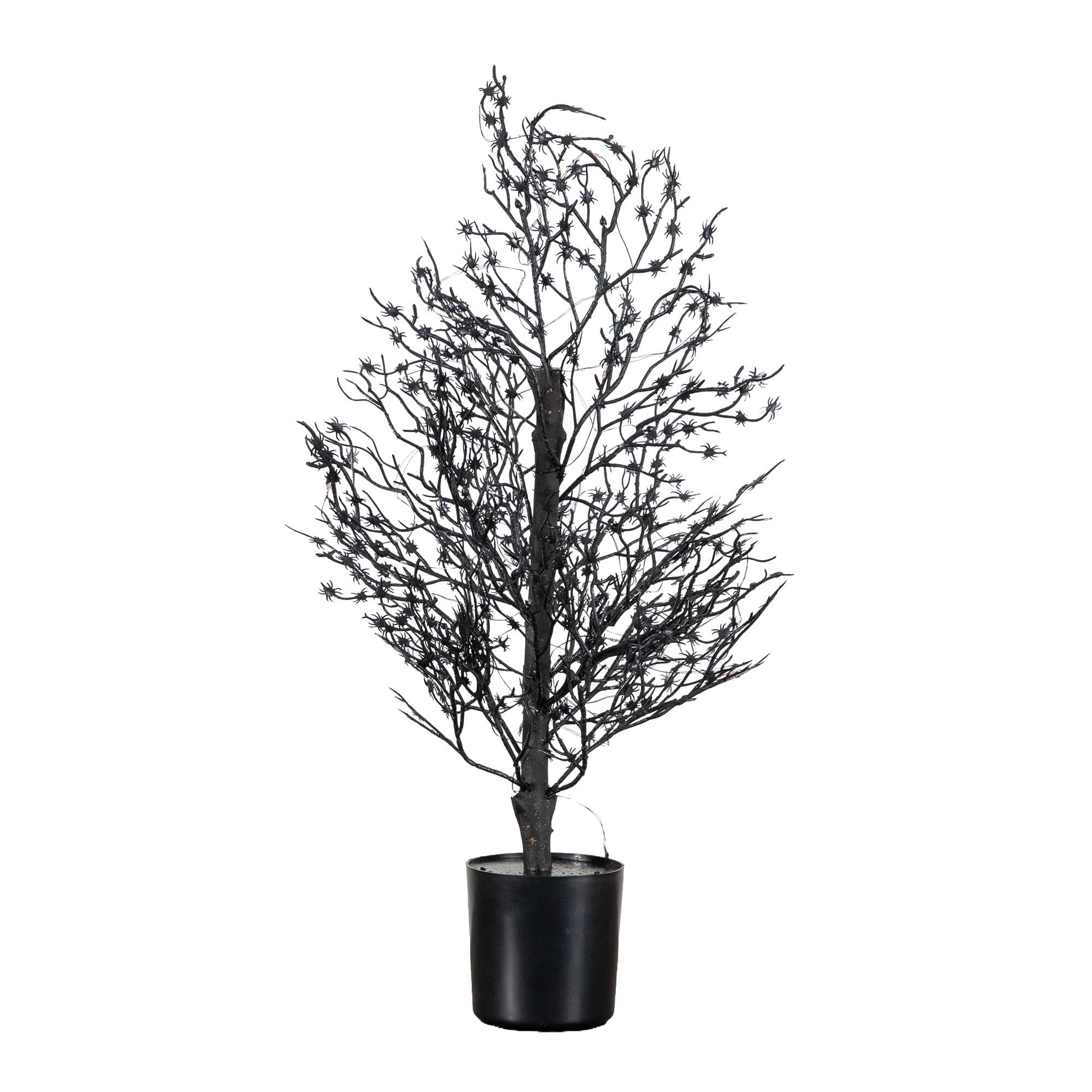 2ft. Pre-Lit Artificial Halloween Spider Twig Tree with 50 Orange & Purple LED Lights