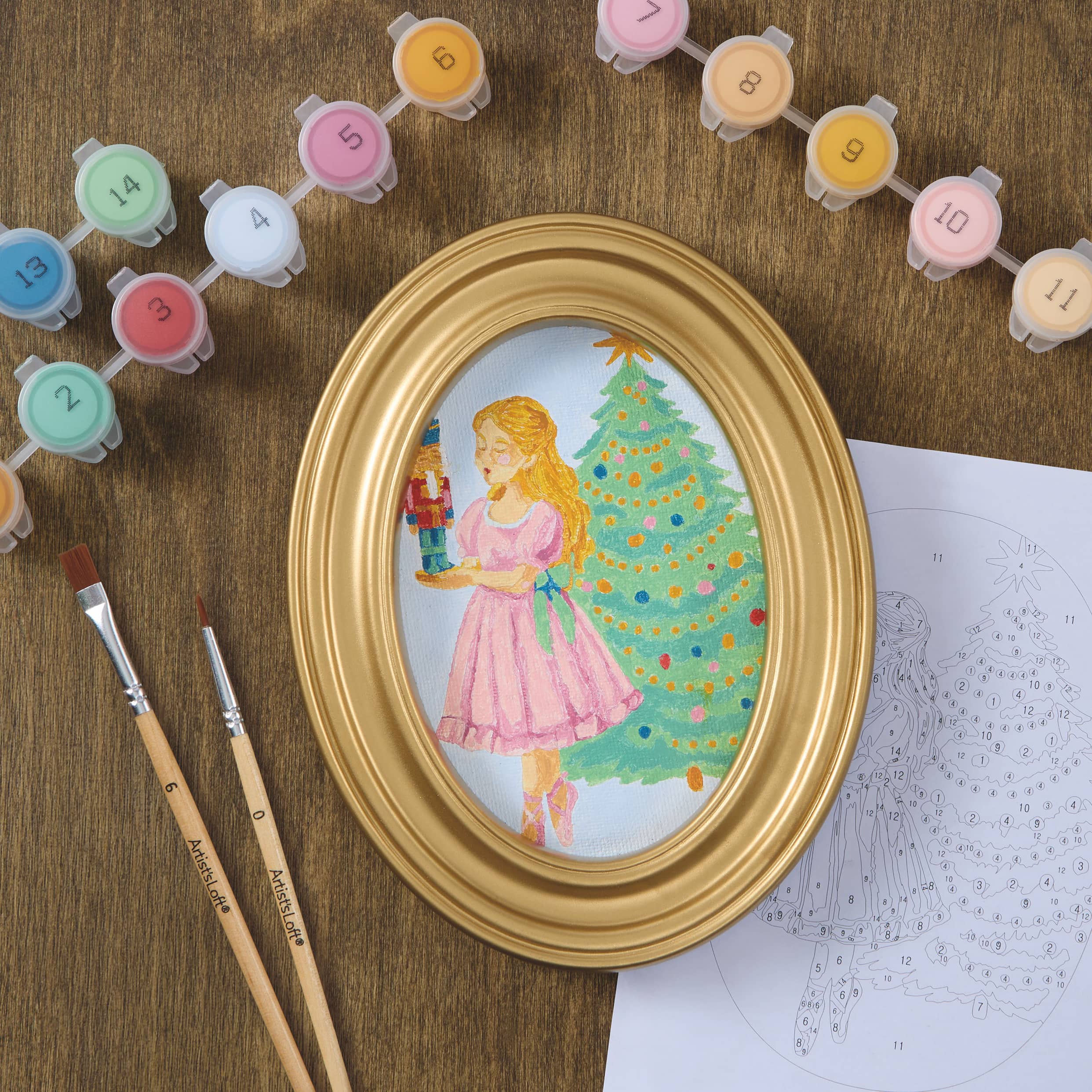 Christmas Ballet Paint-by-Number Framed Mini Kit by Artist's Loft®