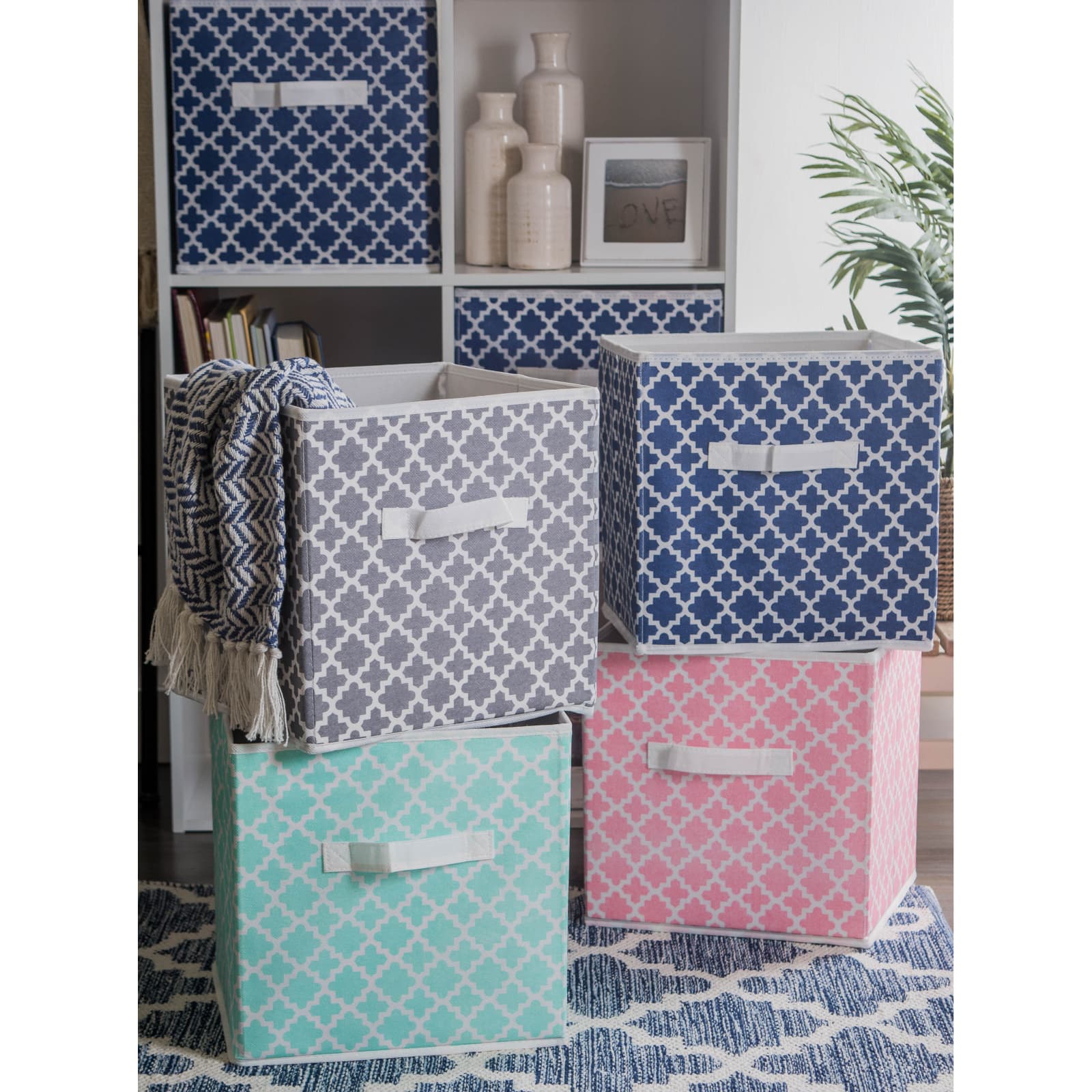 DII® 11" Nonwoven Polyester Lattice Storage Cubes, 4ct.