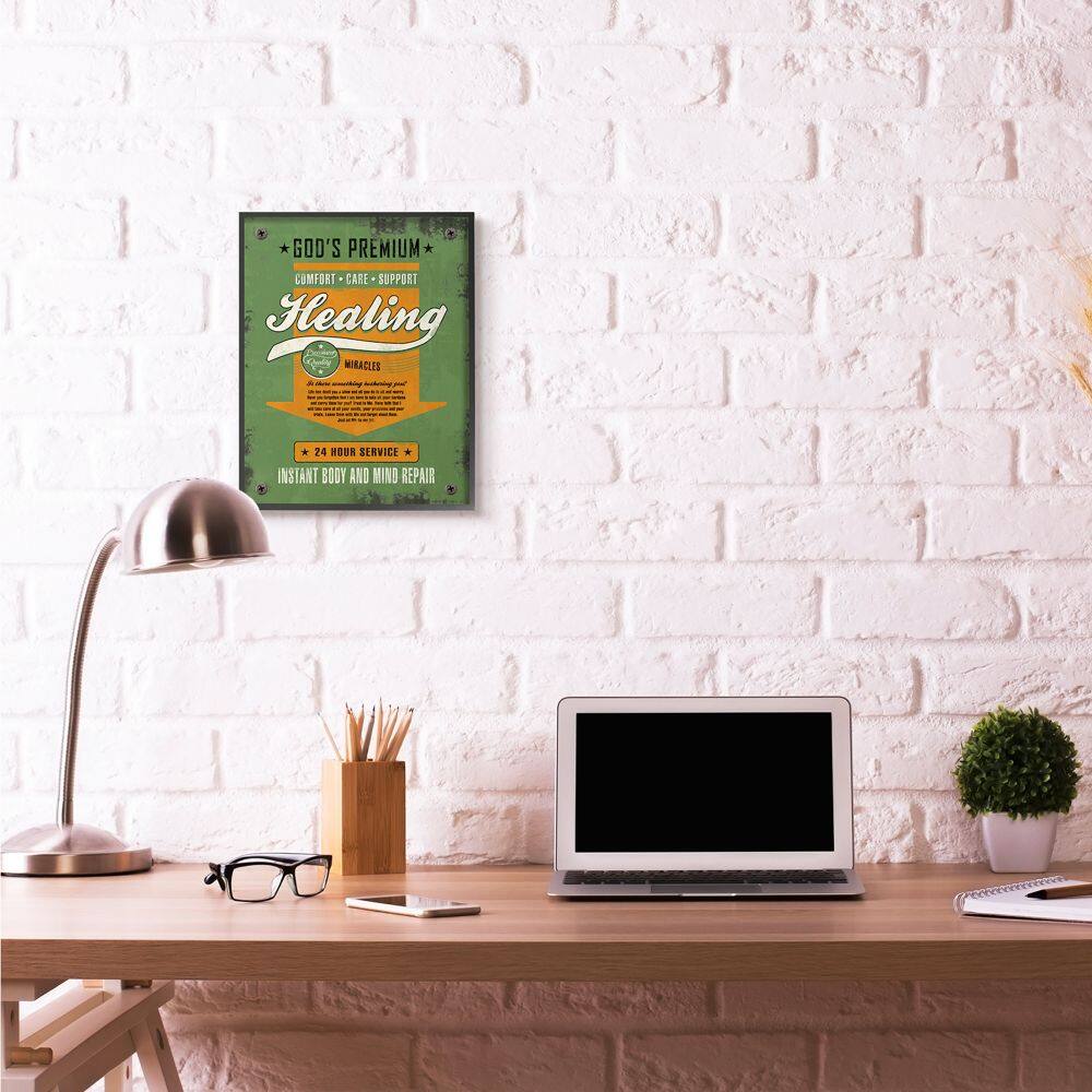 Stupell Industries Healing Miracles Religious Retro Black Framed Wall Art