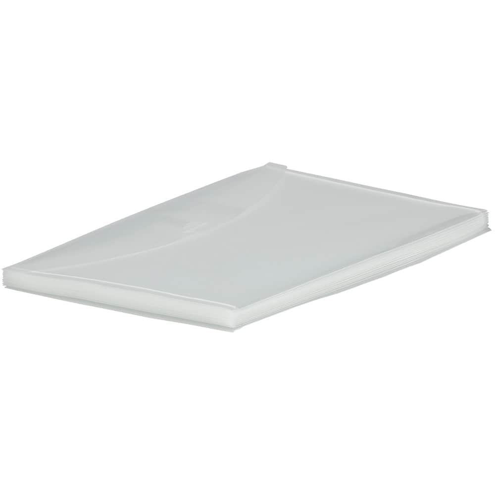 JAM Paper 9" x 14.25" Clear Plastic Tuck Flap Closure Envelopes, 12ct.
