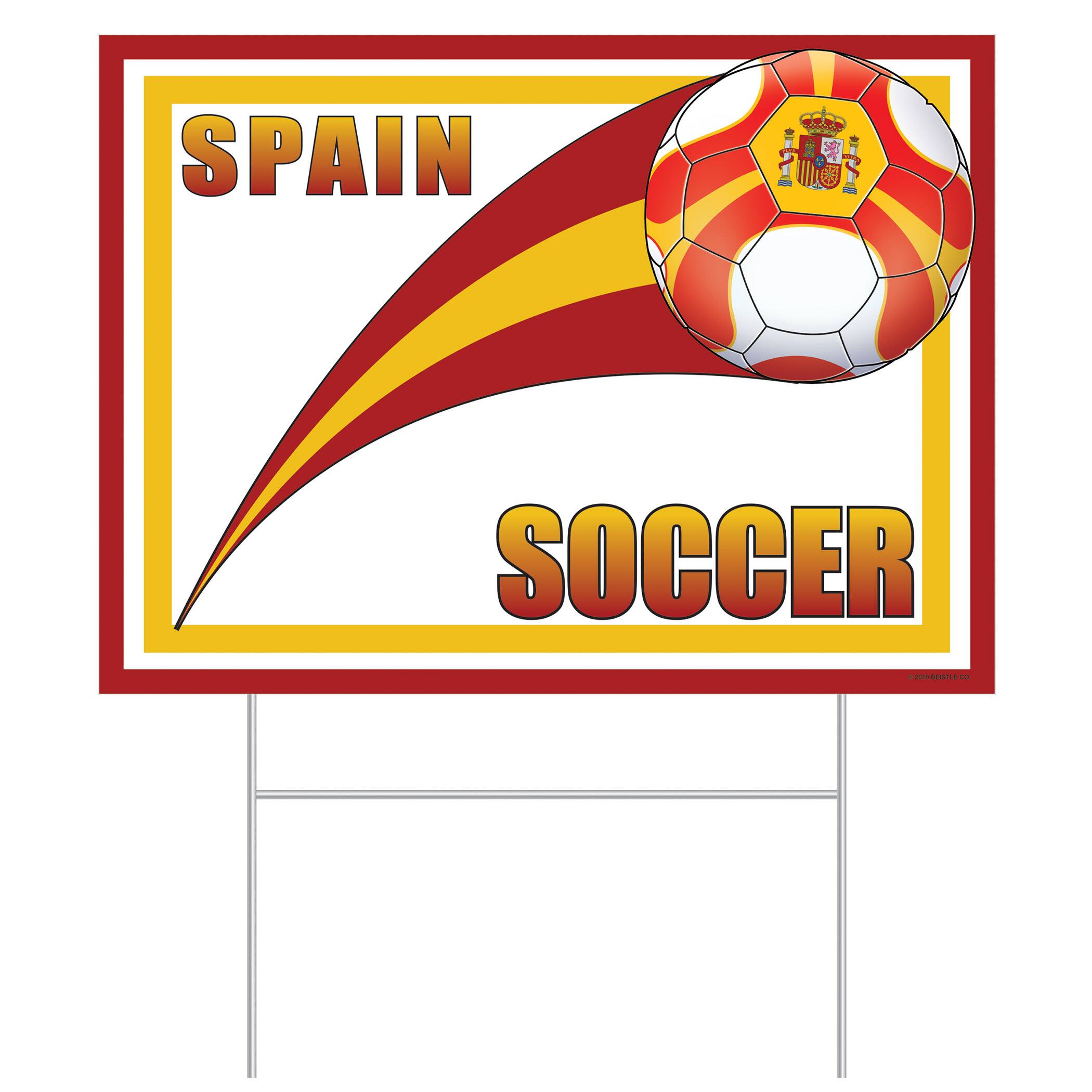 11.5" x 15.5" Spain Soccer Plastic Yard Sign